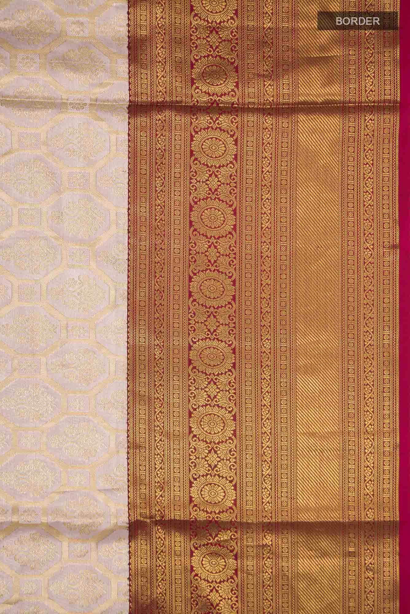 Beige Kanchipuram Silk Saree