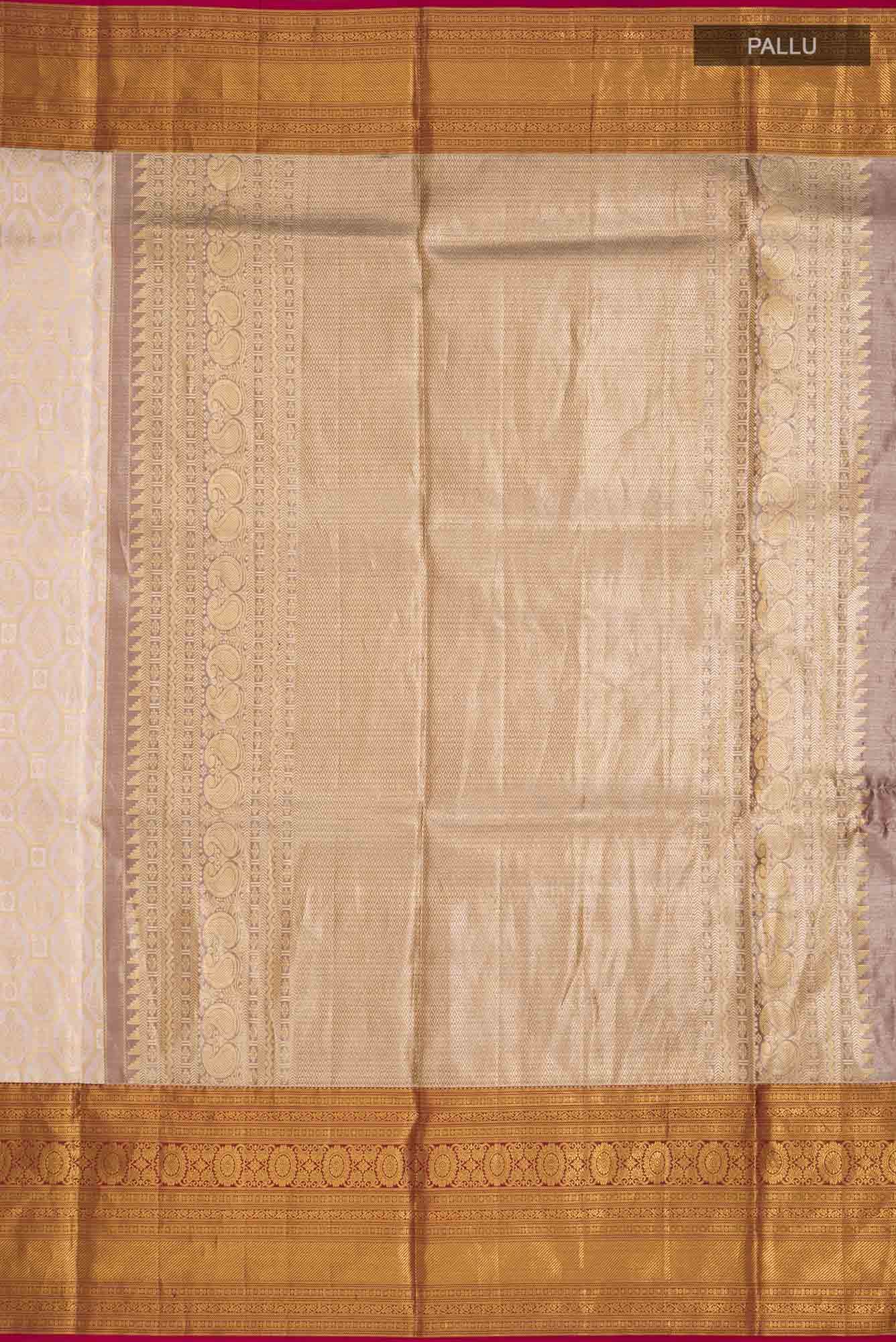 Beige Kanchipuram Silk Saree