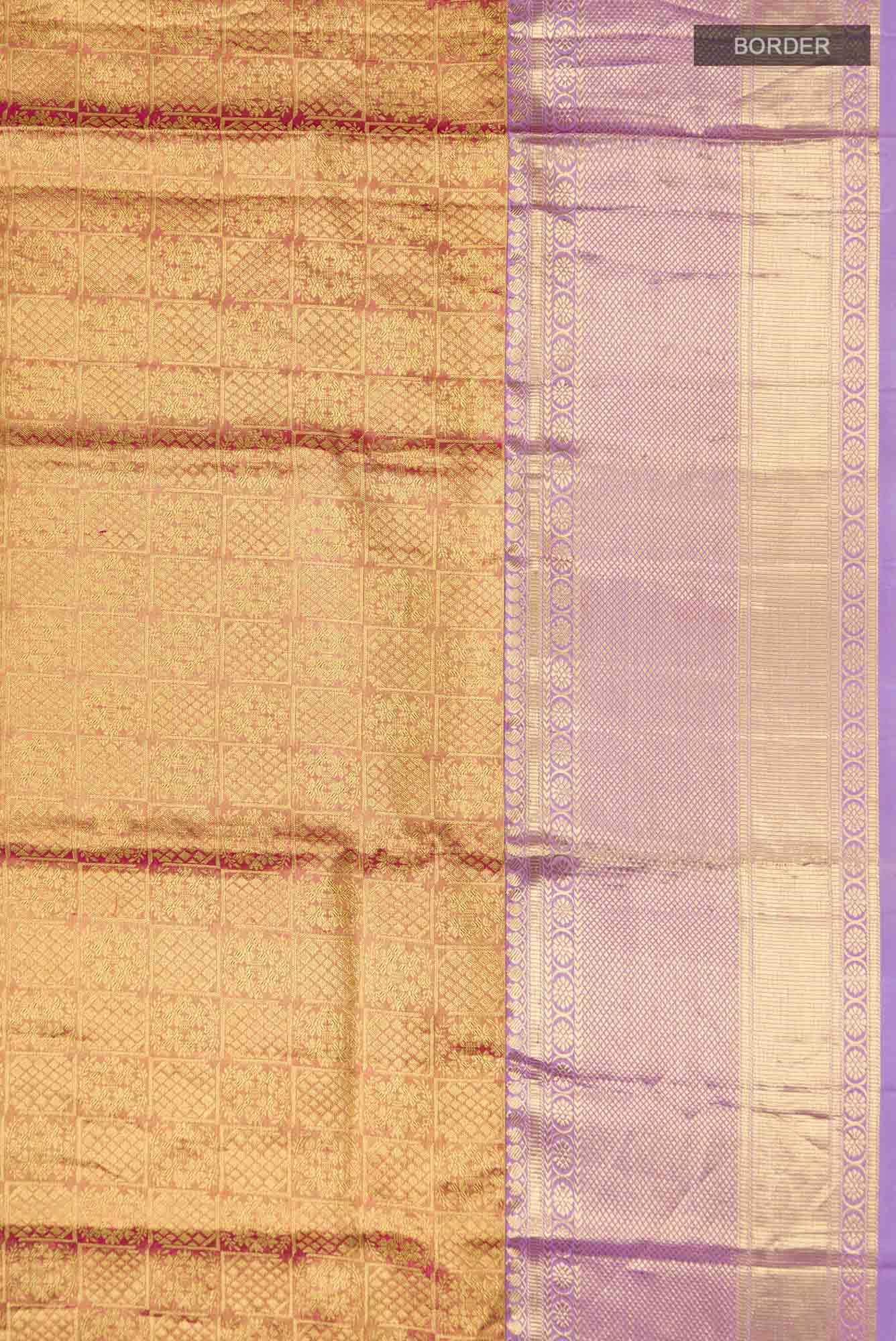 Pink with Gold Dual Tone Kanchipuram Tissue Silk Saree