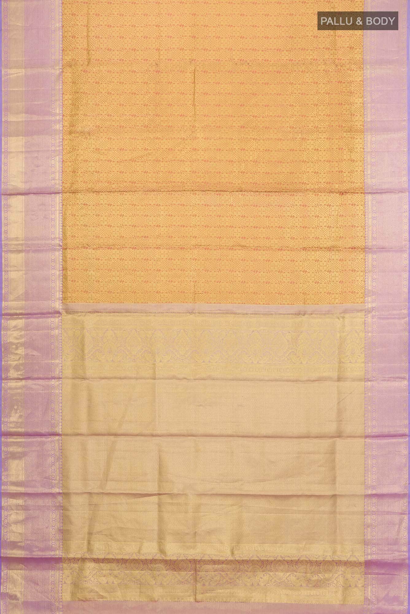 Pink with Gold Dual Tone Kanchipuram Tissue Silk Saree