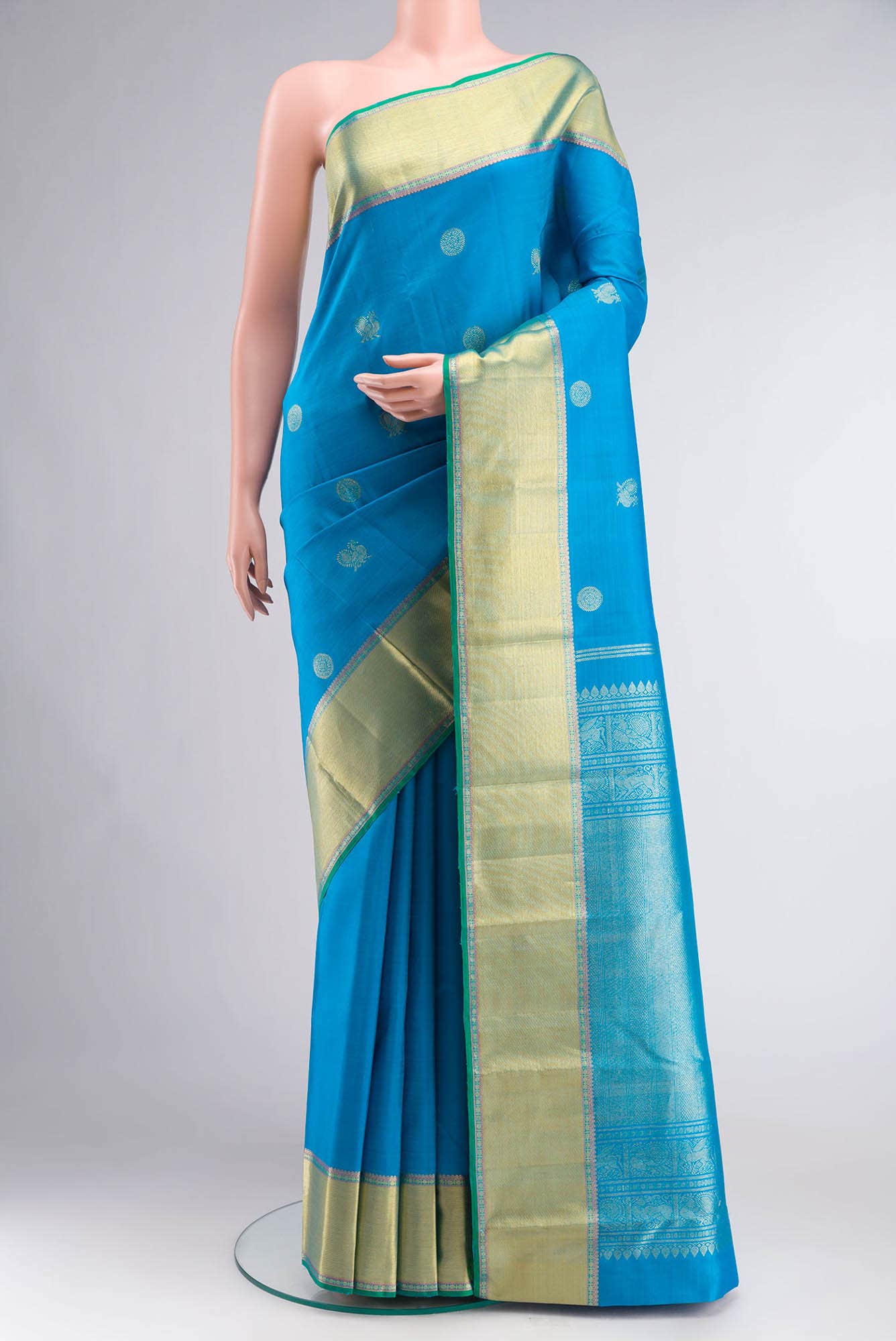Blue Kanchipuram Silk Saree