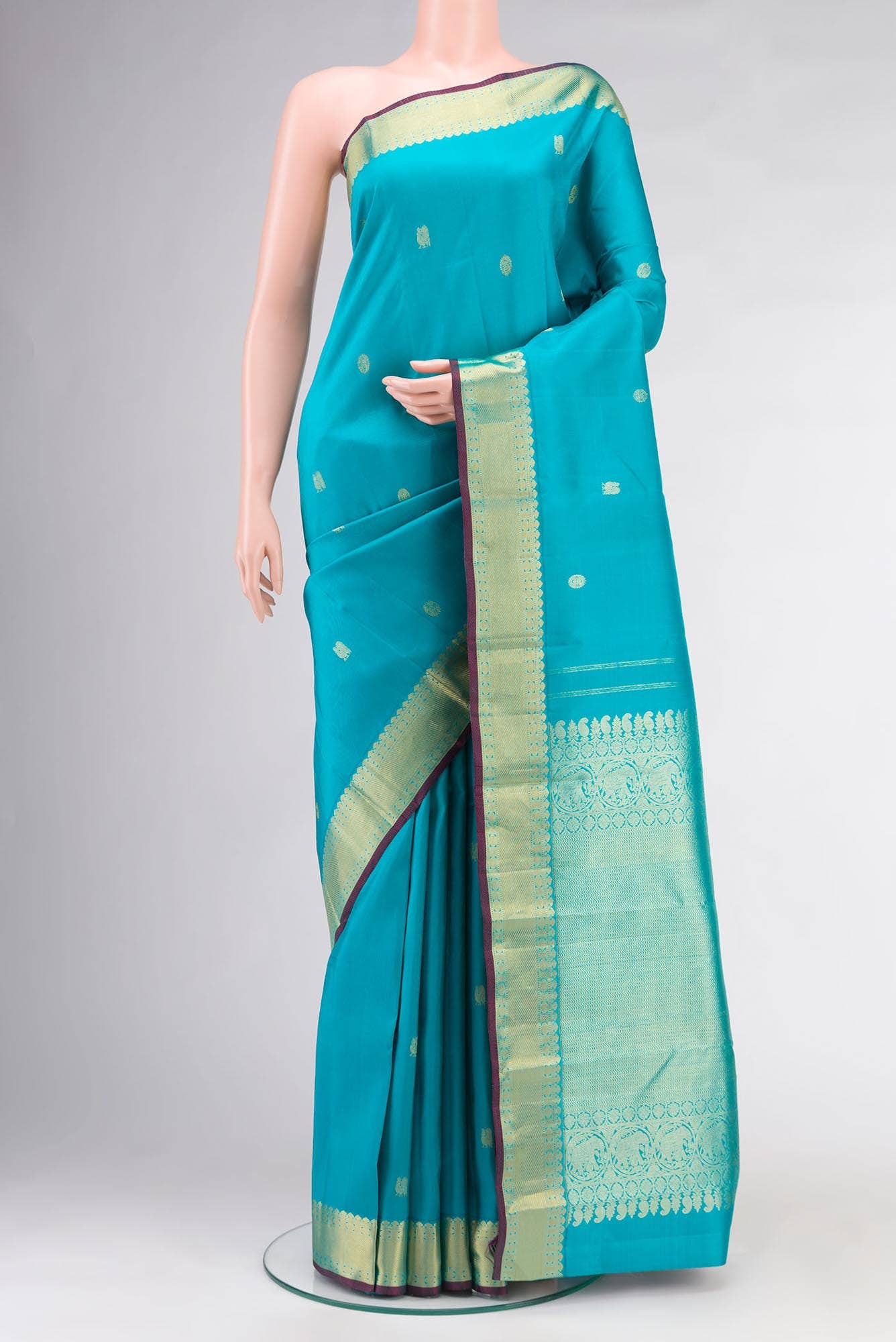 Blue Kanchipuram Silk Saree