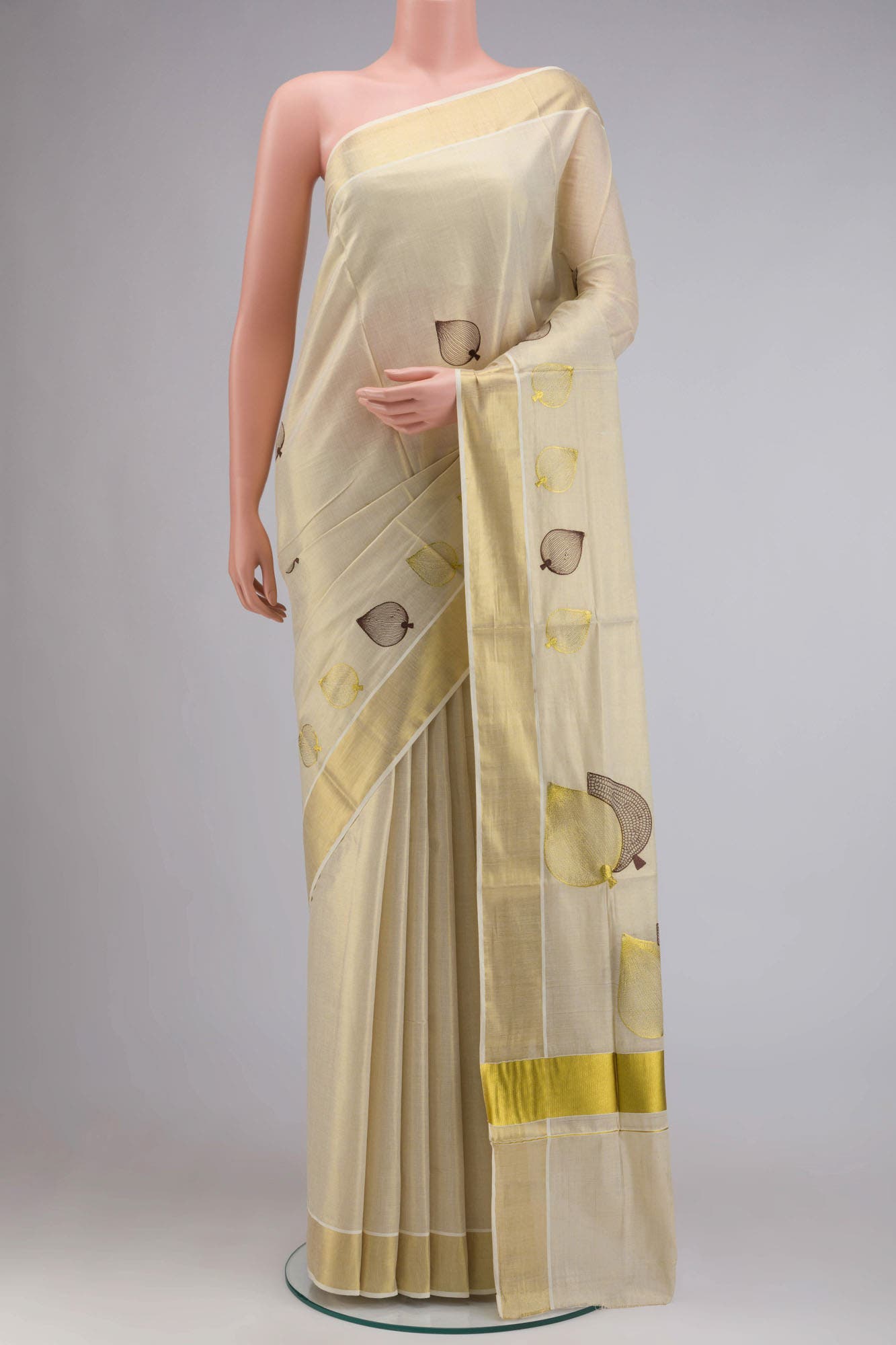 Gold Kerala Cotton Saree