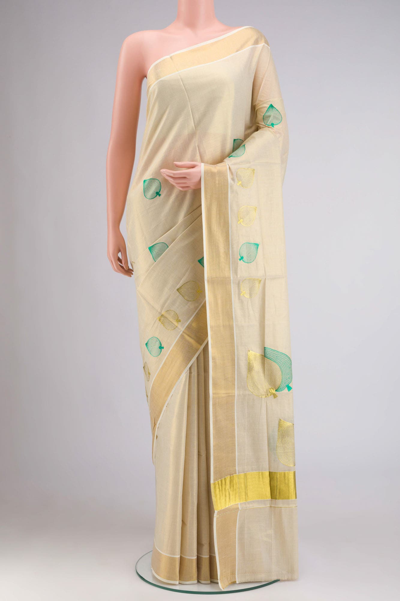 Gold Kerala Cotton Saree