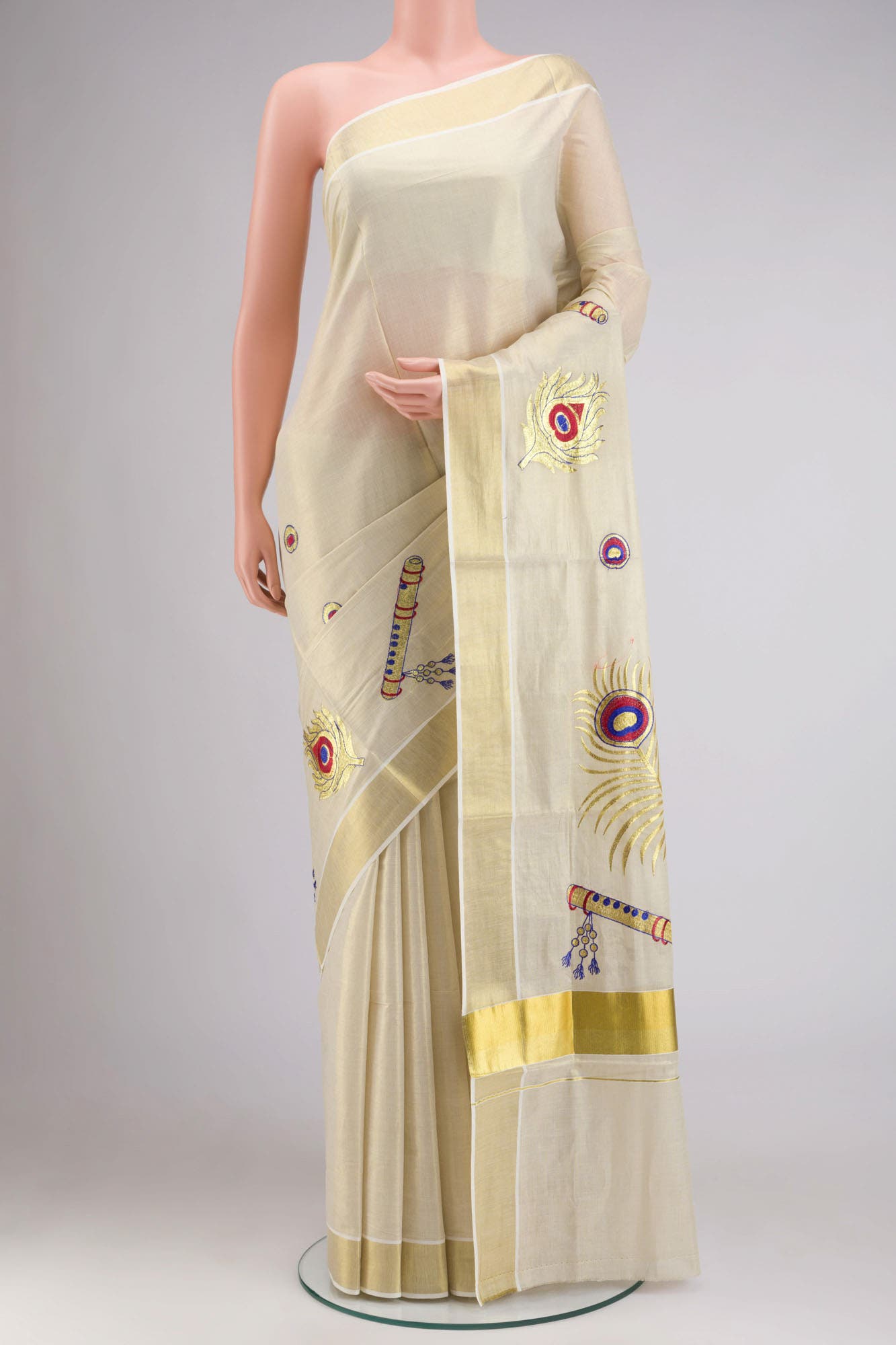 Gold Kerala Cotton Saree