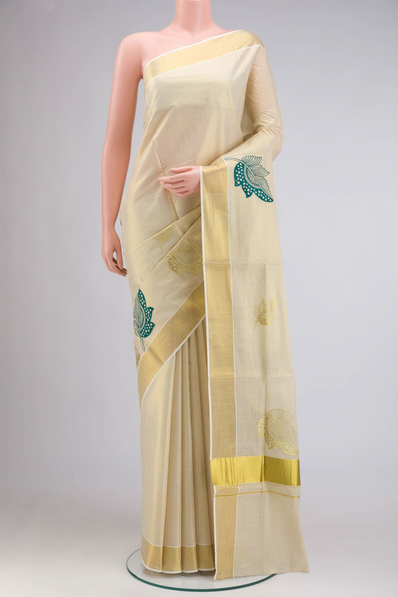 Gold Kerala Cotton Saree