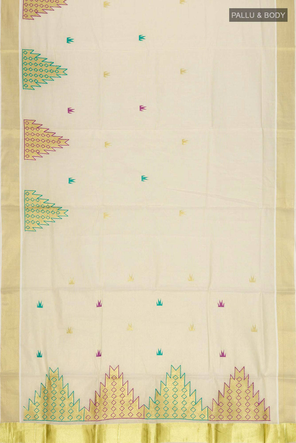 Gold Kerala Cotton Saree