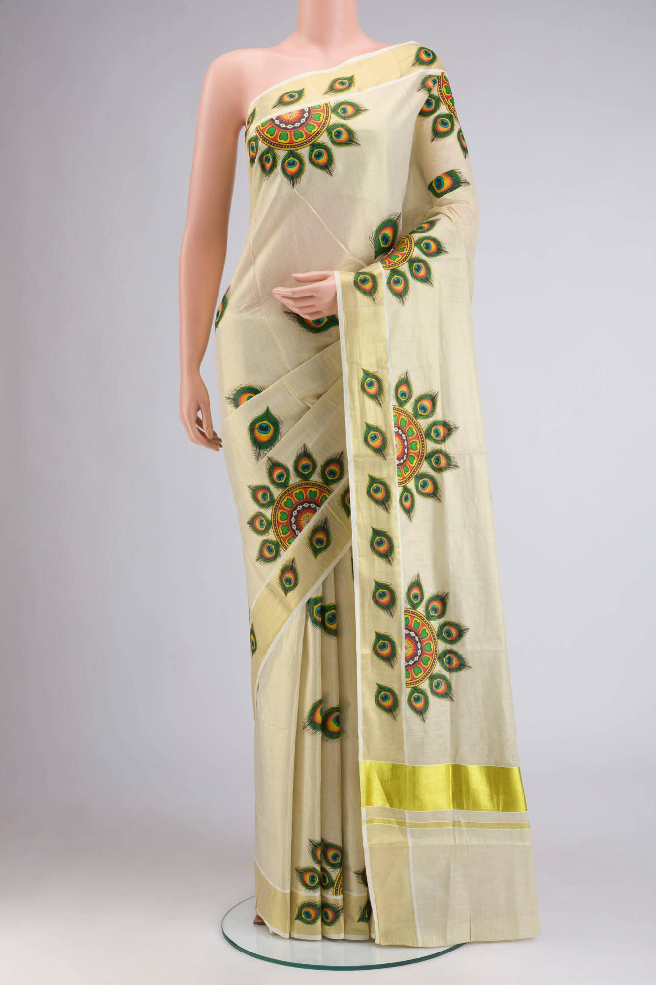 Gold Kerala Cotton Saree