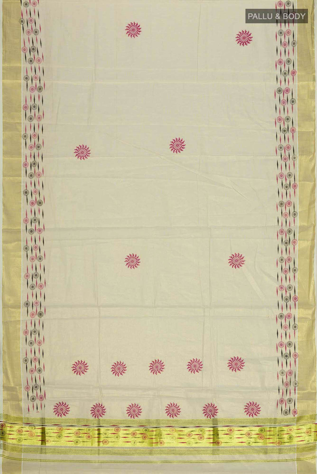Gold Kerala Cotton Saree