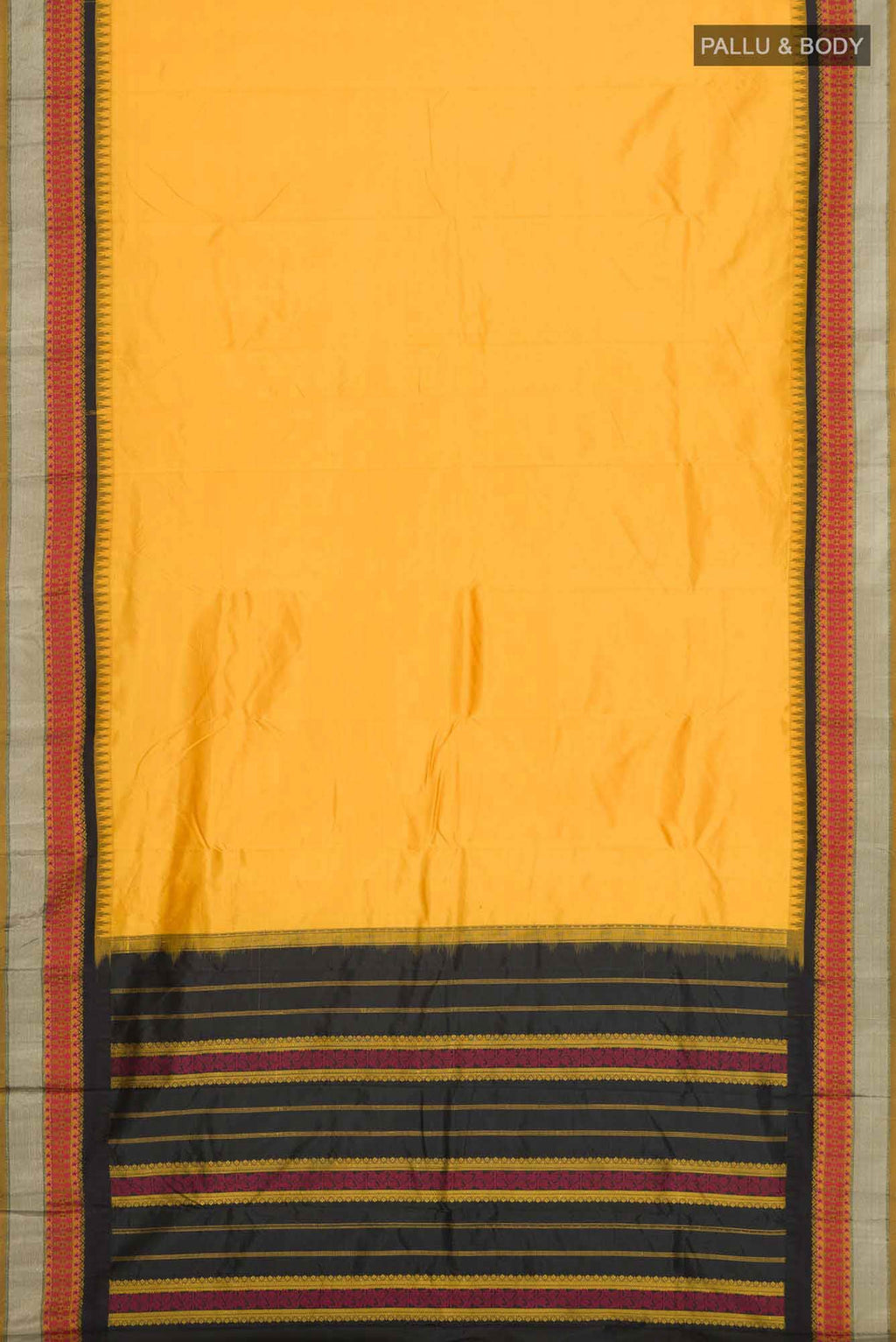 Yellow Bangalore Silk Saree