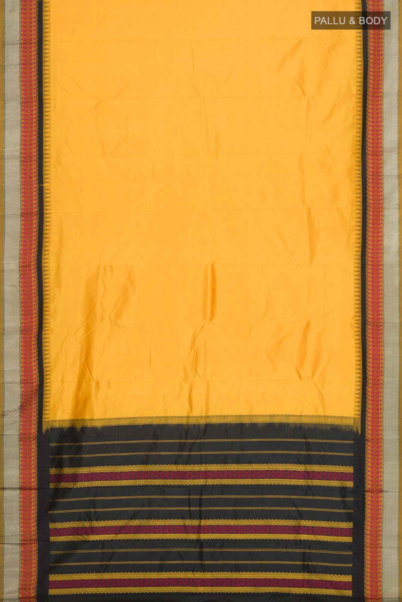Yellow Bangalore Silk Saree