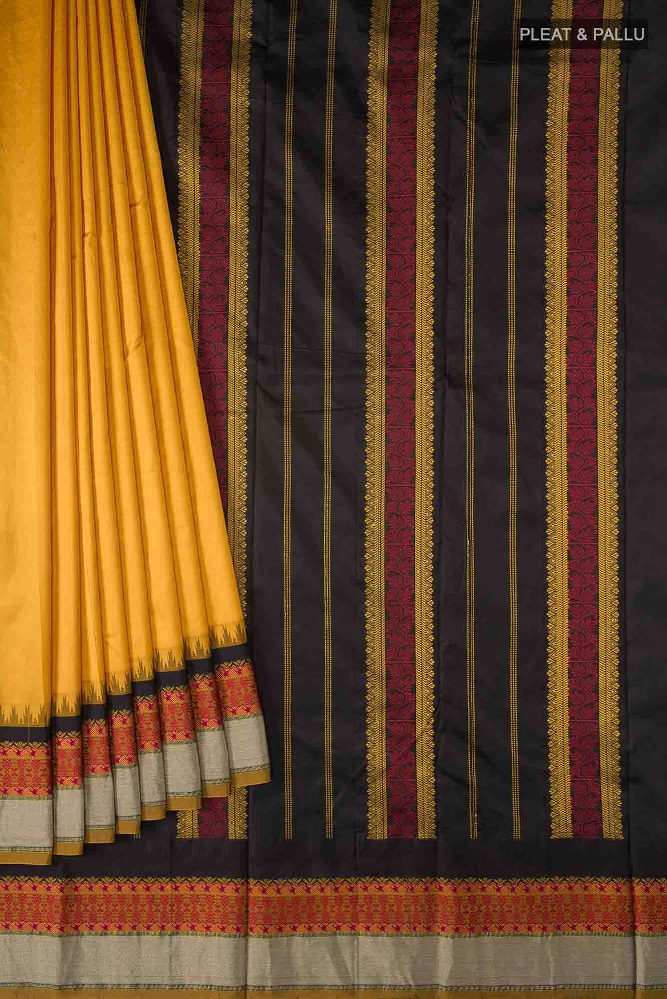Yellow Bangalore Silk Saree