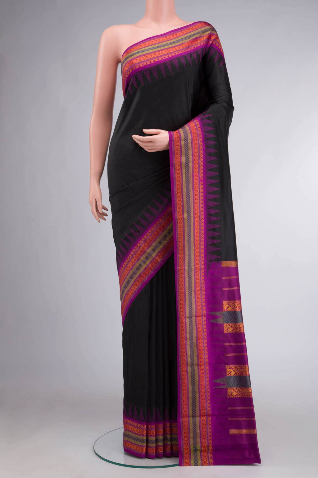 Black Bangalore Silk Saree