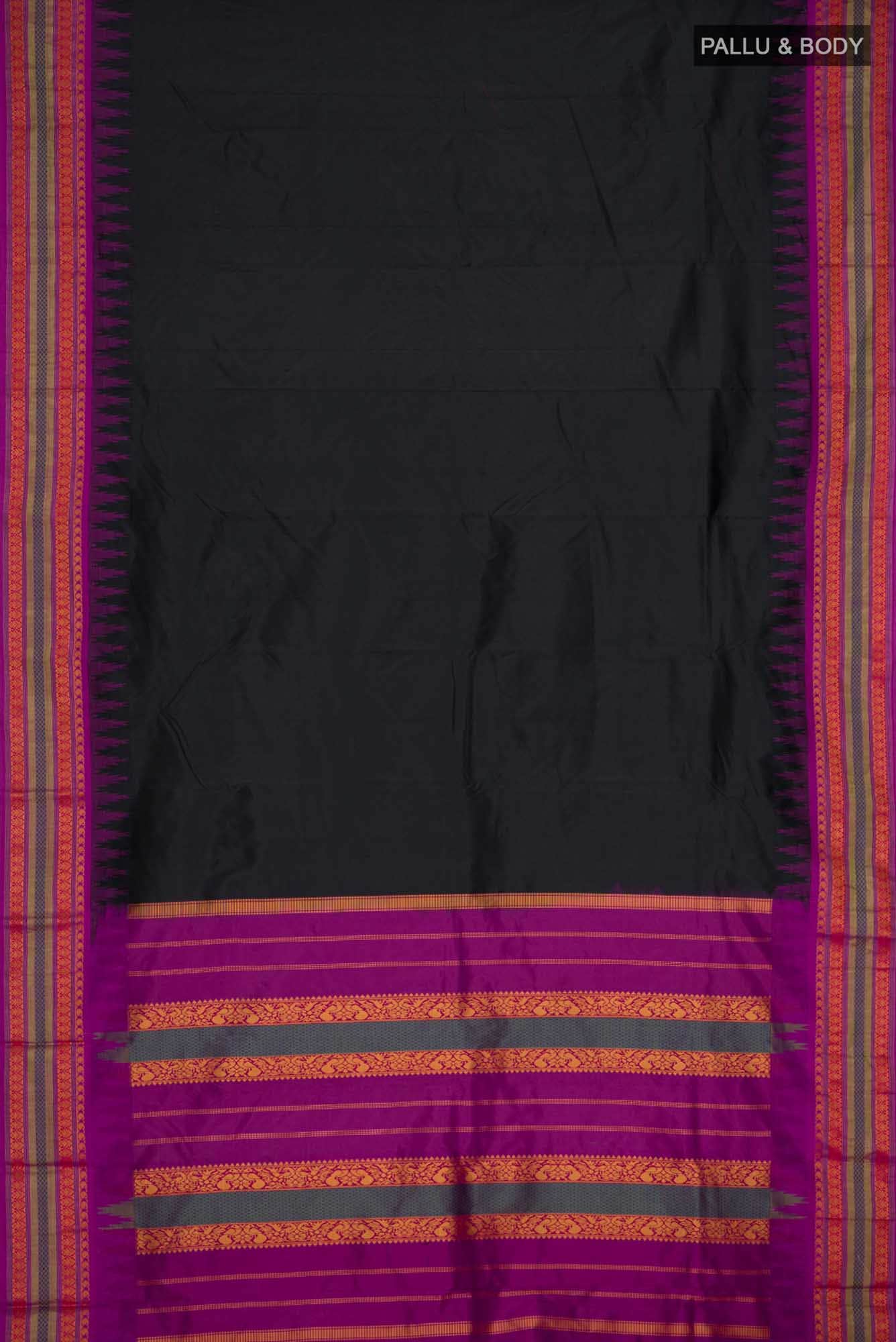 Black Bangalore Silk Saree