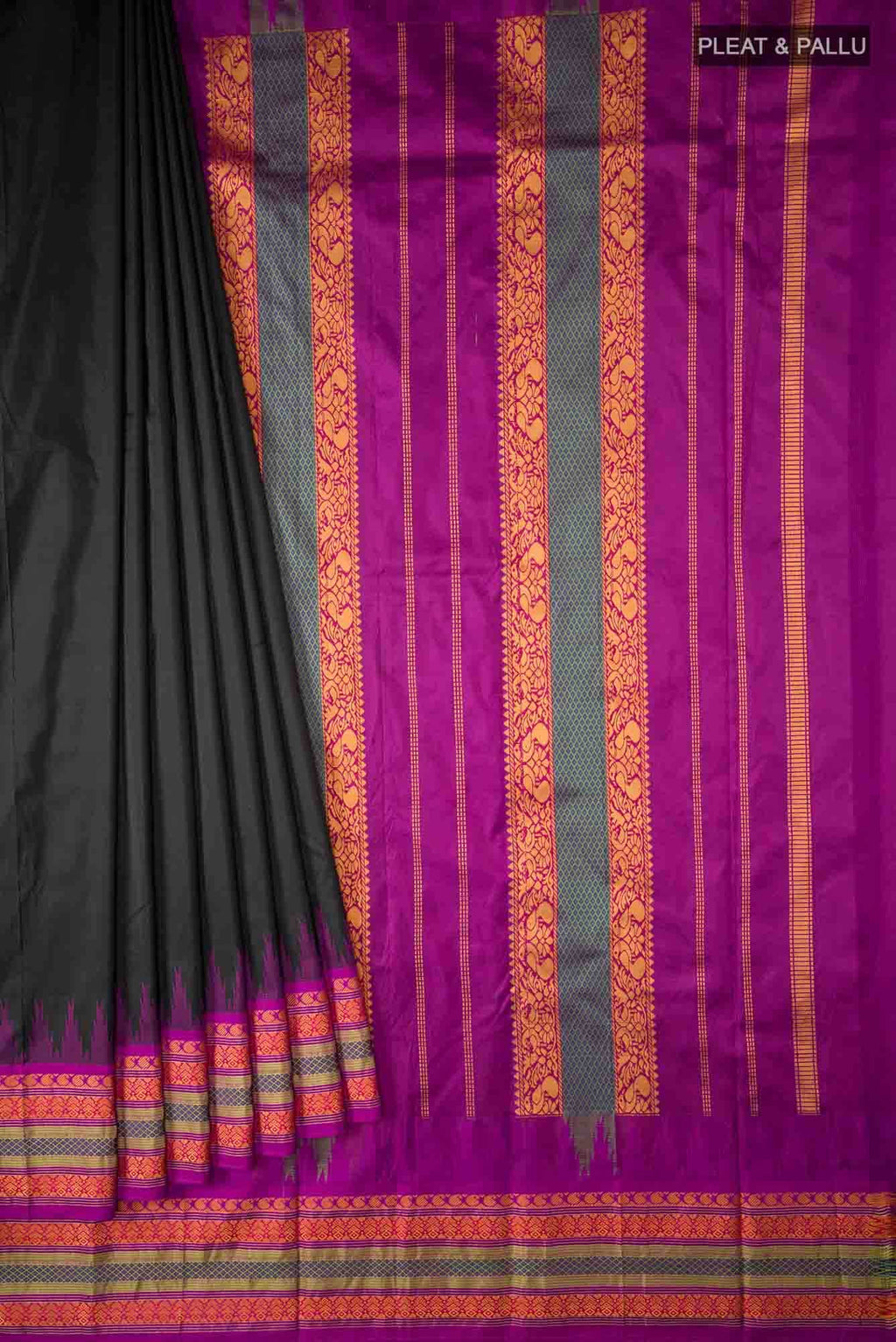 Black Bangalore Silk Saree