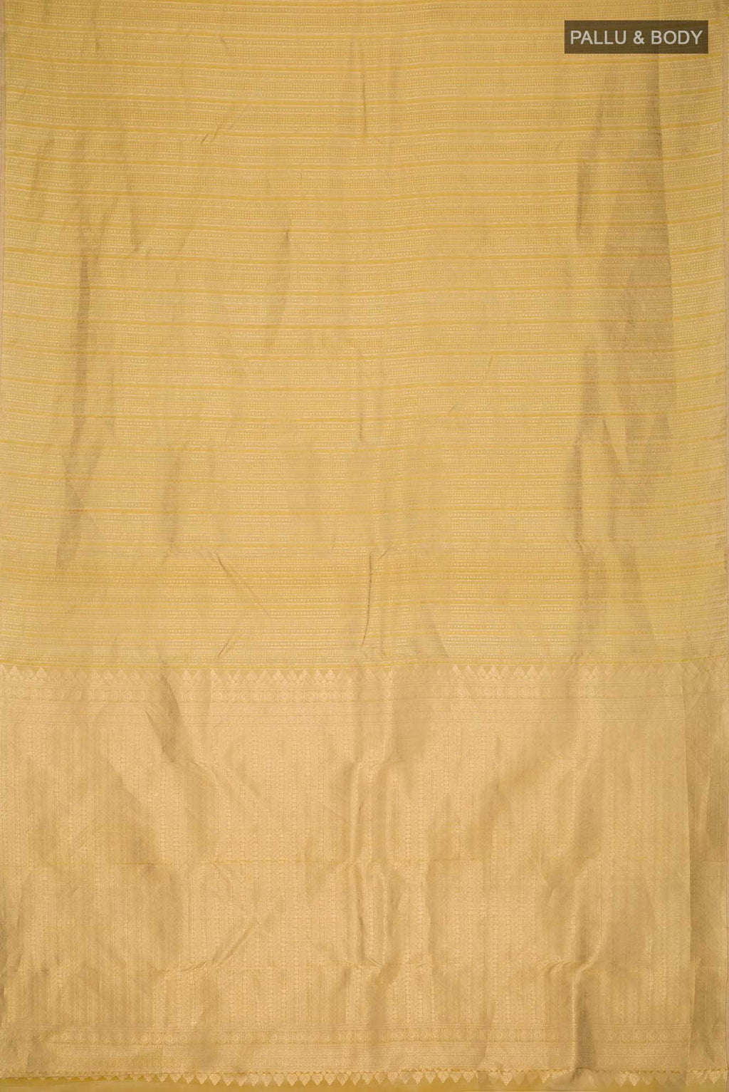 Beige with Green Dual Tone Kanchipuram Silk Saree