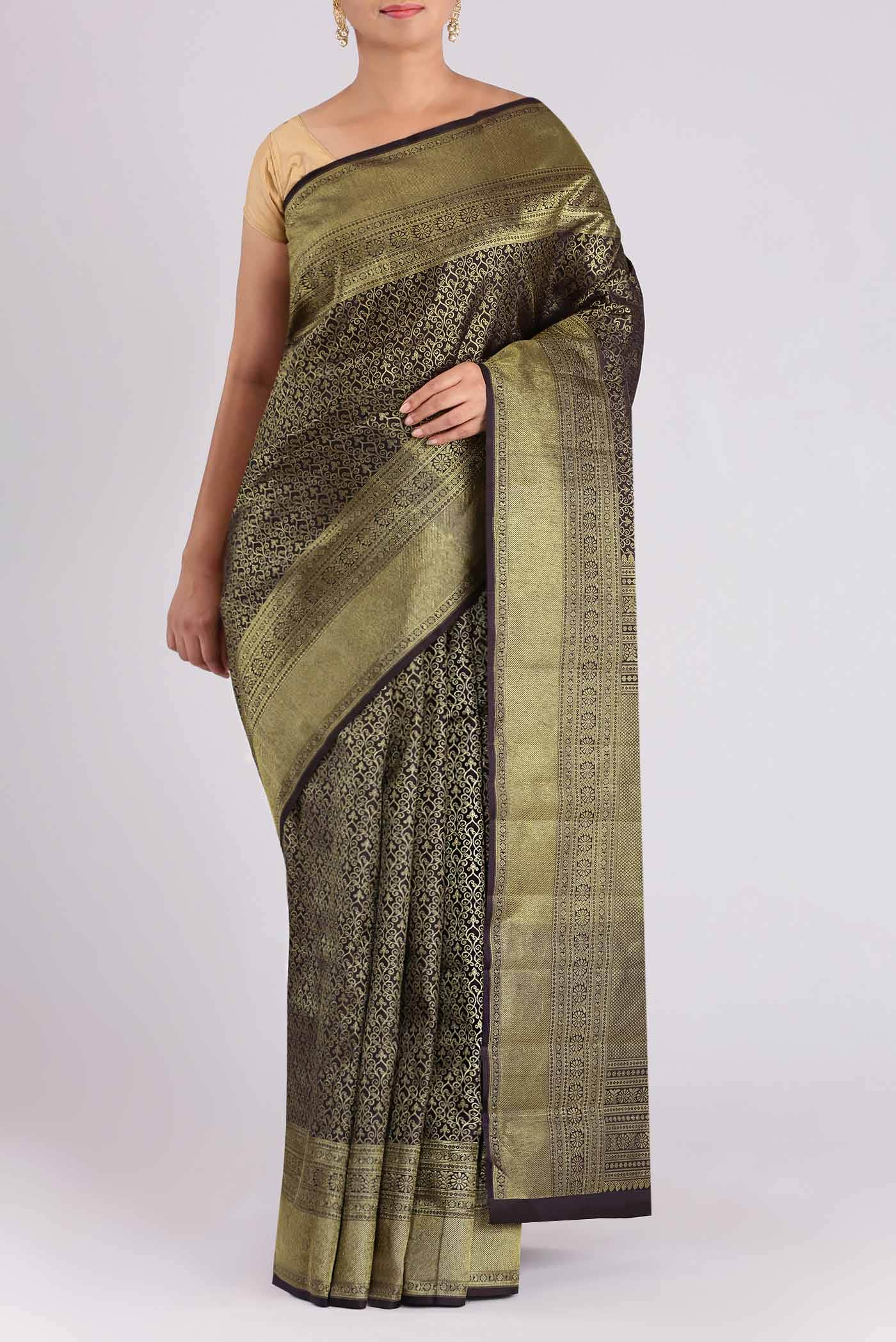 Black Kanchipuram Silk Saree