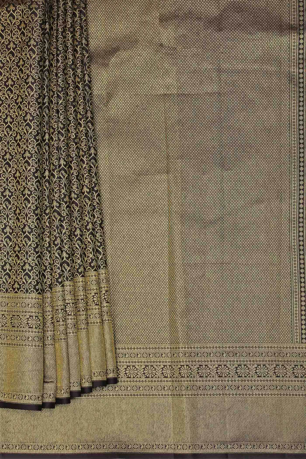 Black Kanchipuram Silk Saree