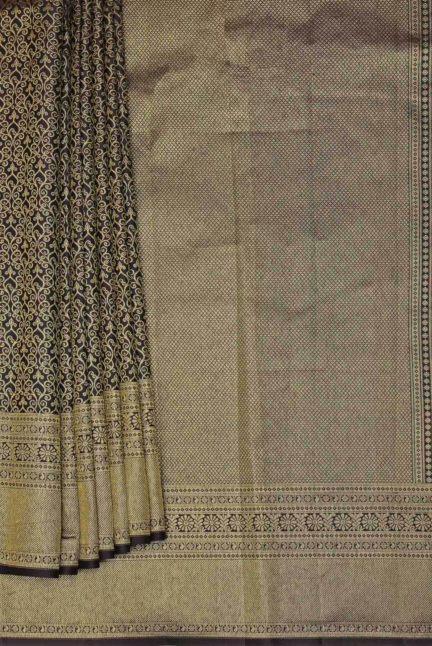 Black Kanchipuram Silk Saree