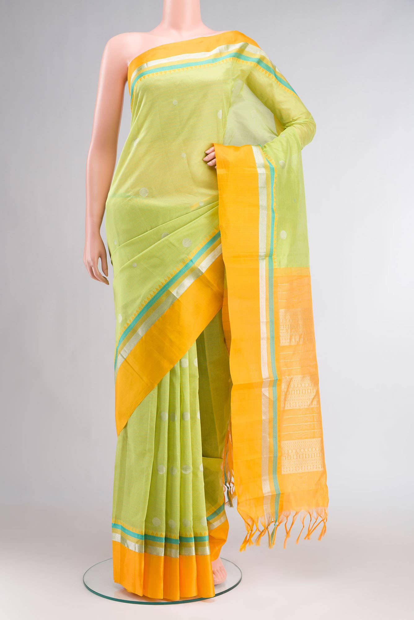 Green Silk Cotton Saree