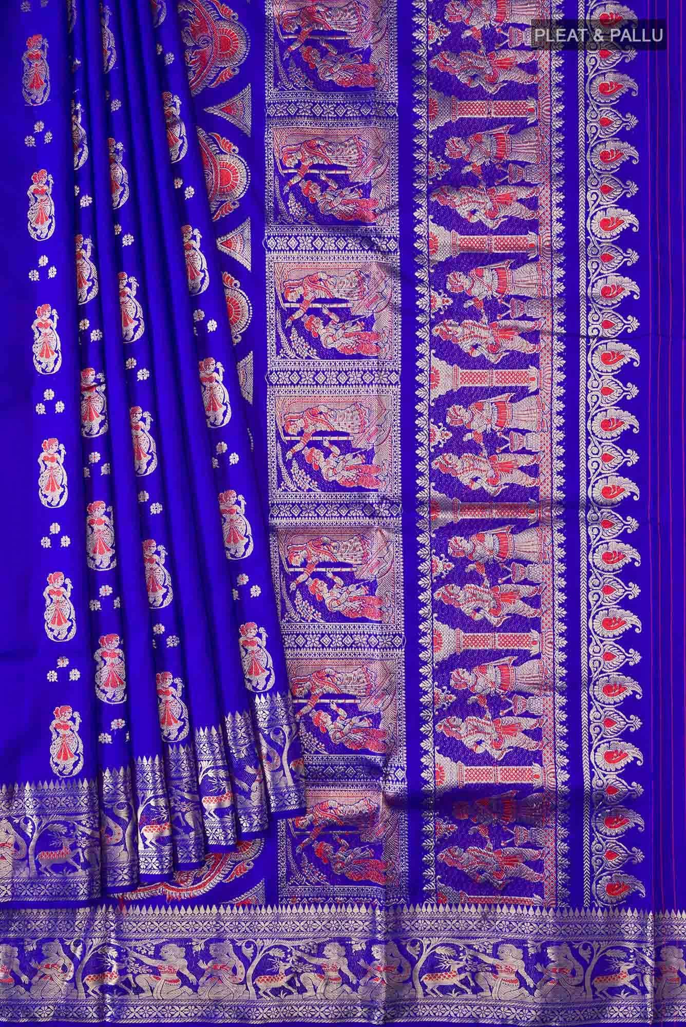 Blue Baluchari Silk Saree