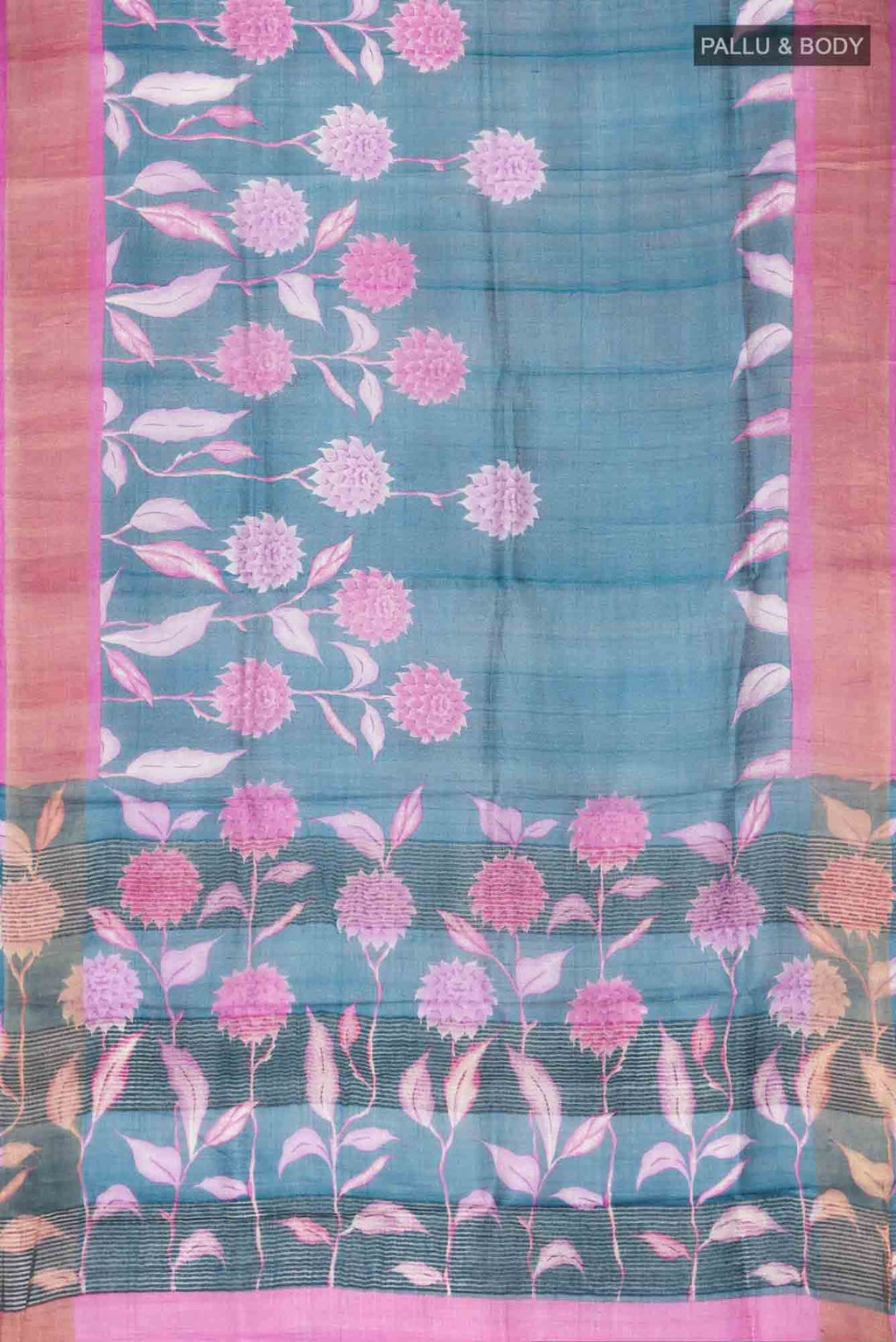 Blue Bhagalpuri Tussar Silk Saree