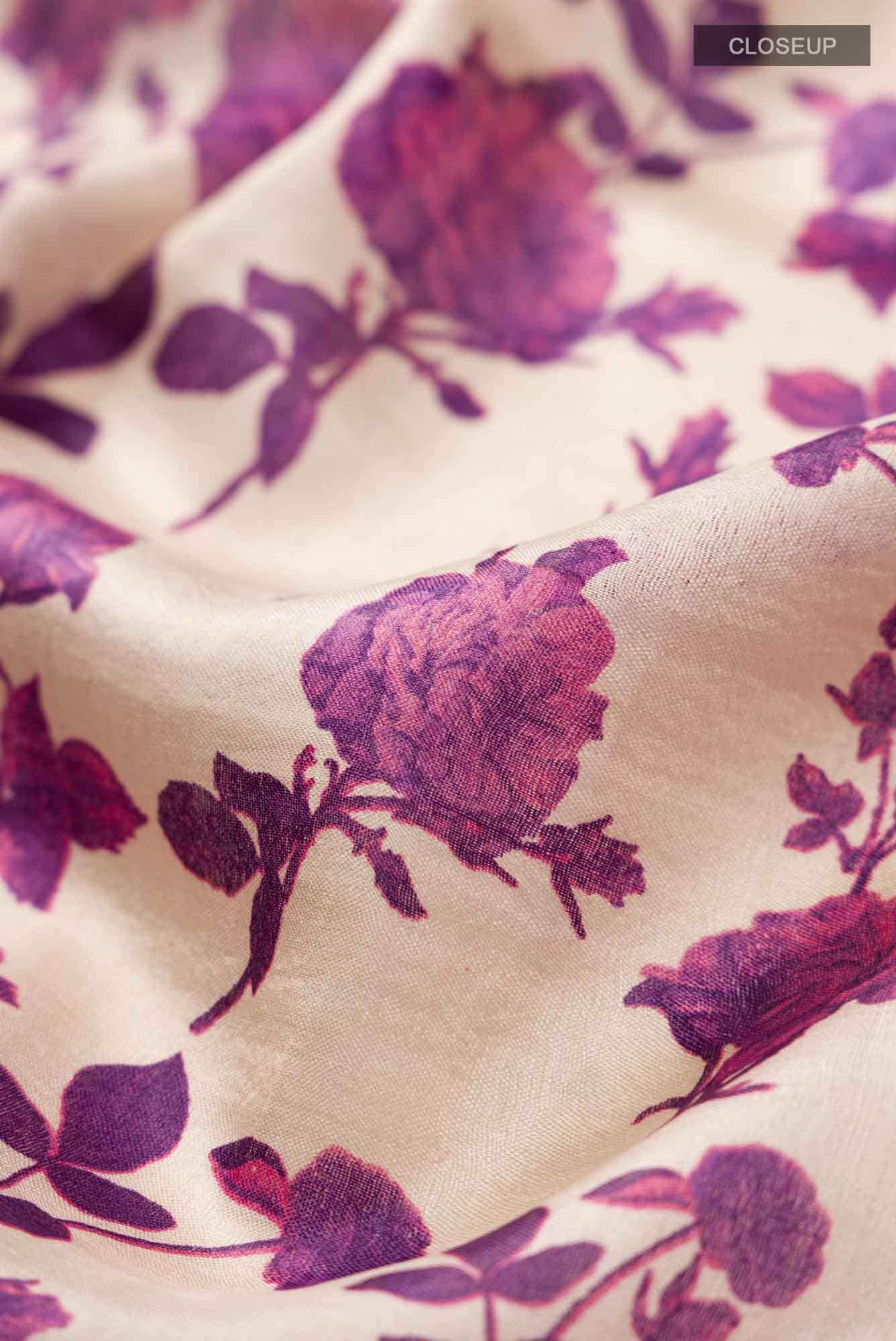 Beige Bhagalpuri Tussar Silk Saree