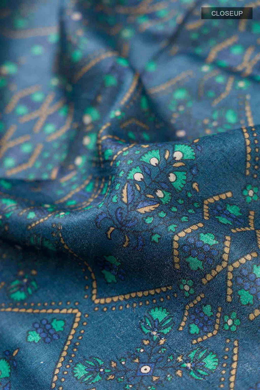 Blue Grey Bhagalpuri Tussar Silk Saree