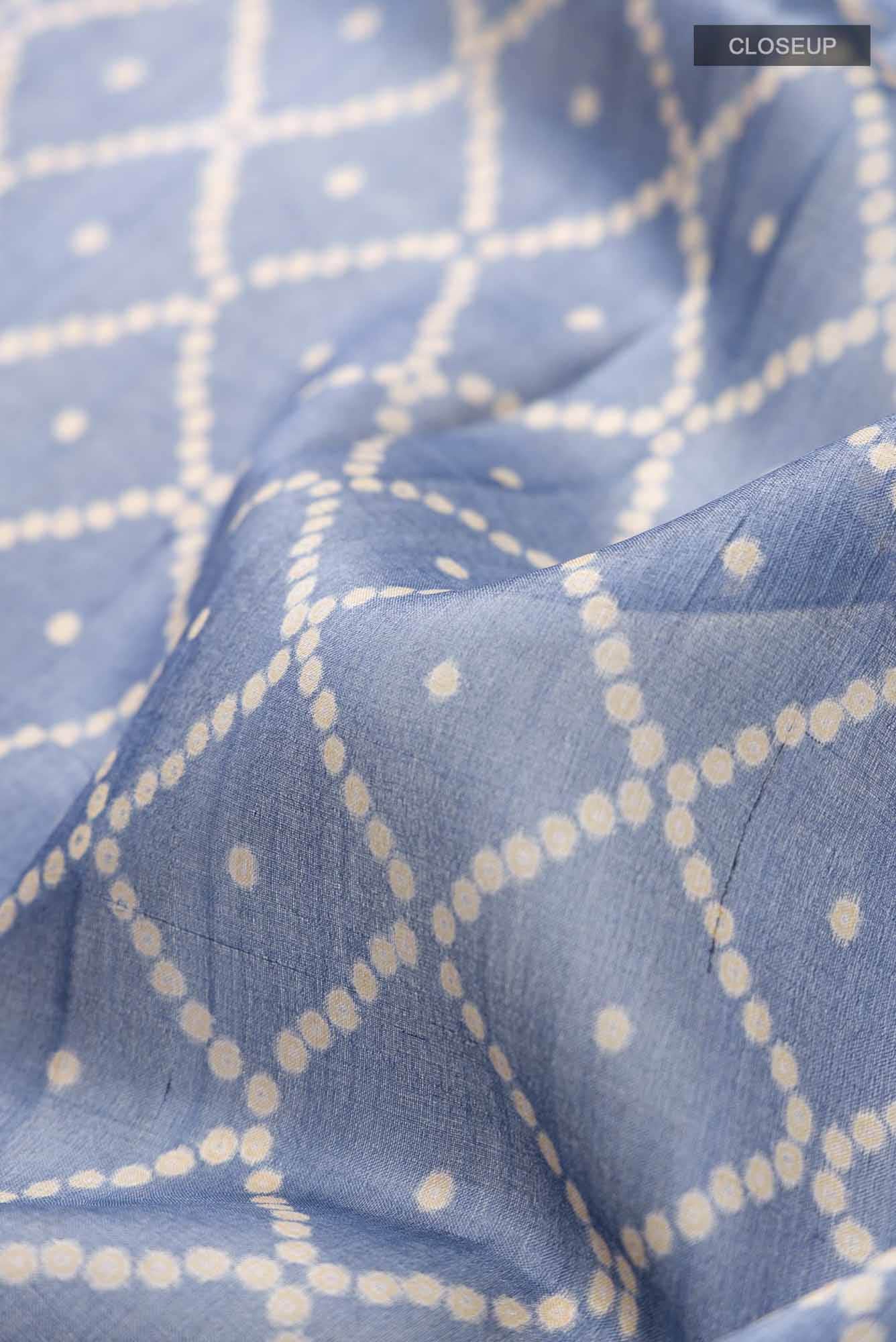 Blue Bhagalpuri Tussar Silk Saree