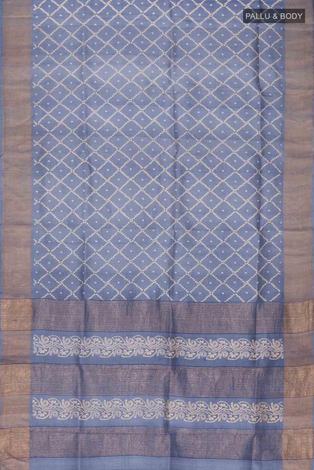 Blue Bhagalpuri Tussar Silk Saree
