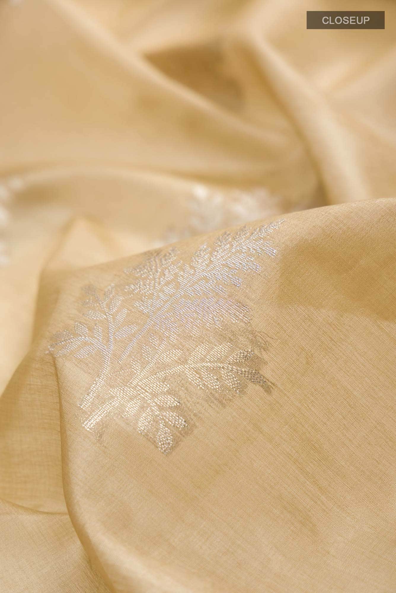 Beige Banarasi Tussar Silk Saree