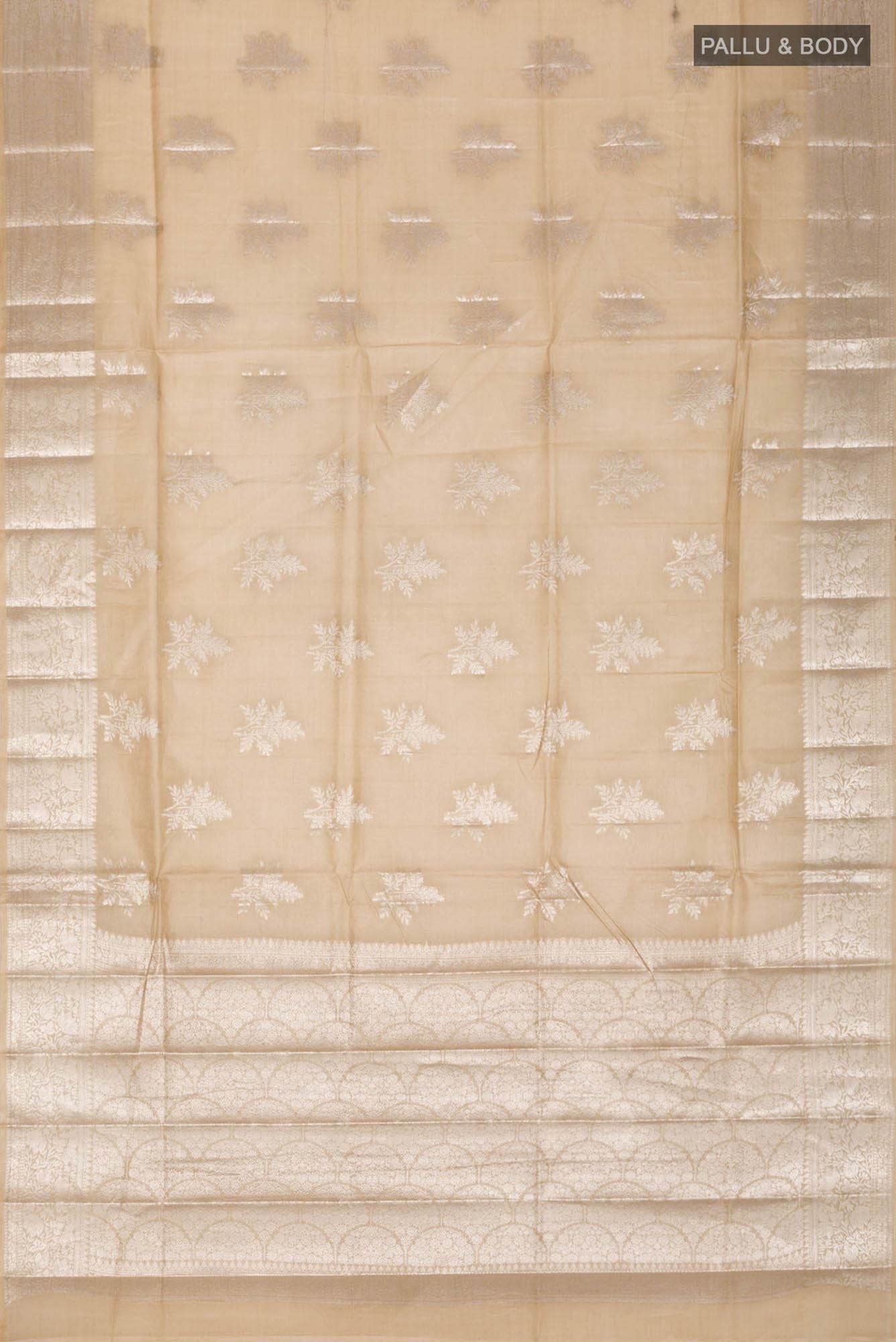Beige Banarasi Tussar Silk Saree