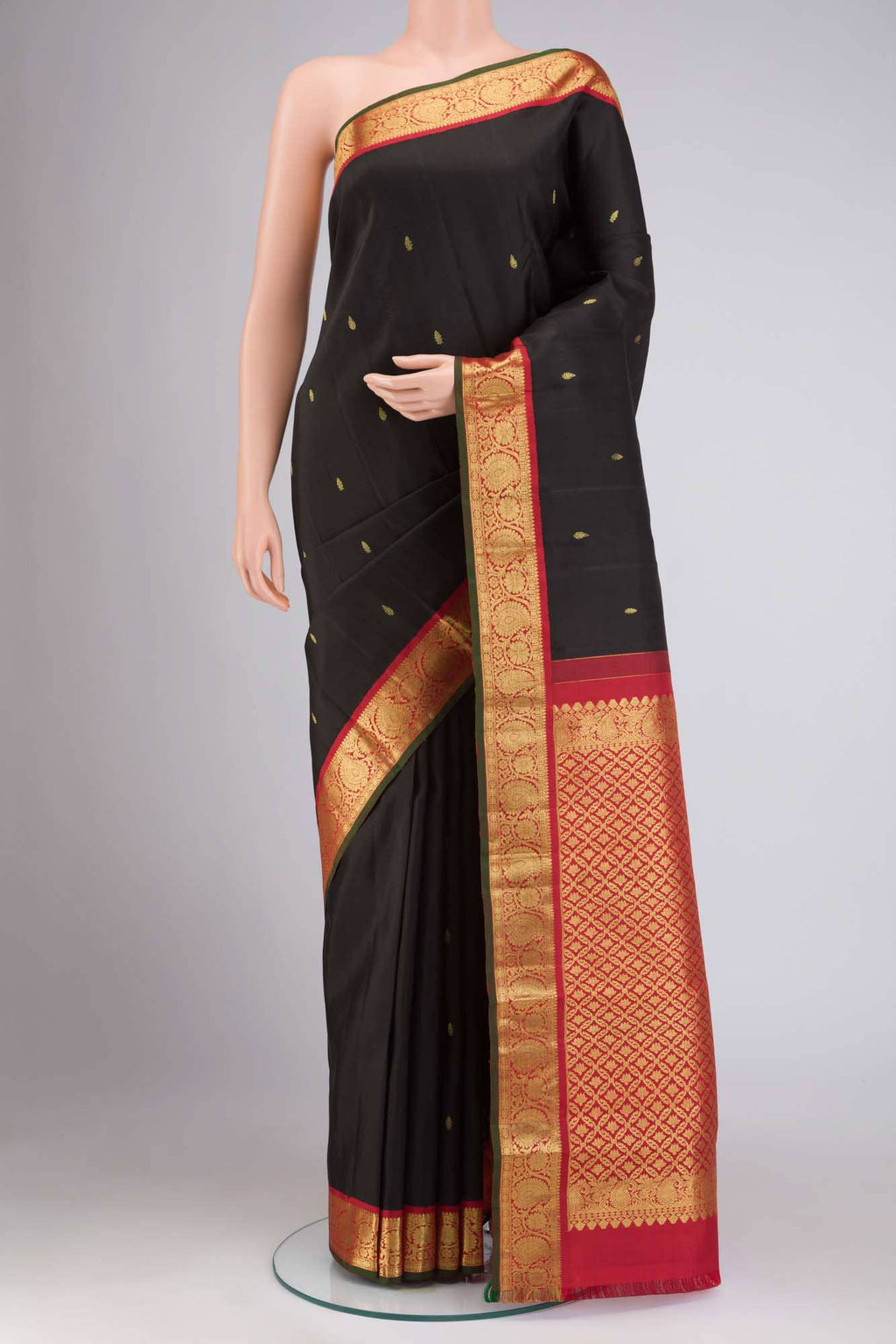 Black Kanchipuram Silk Saree