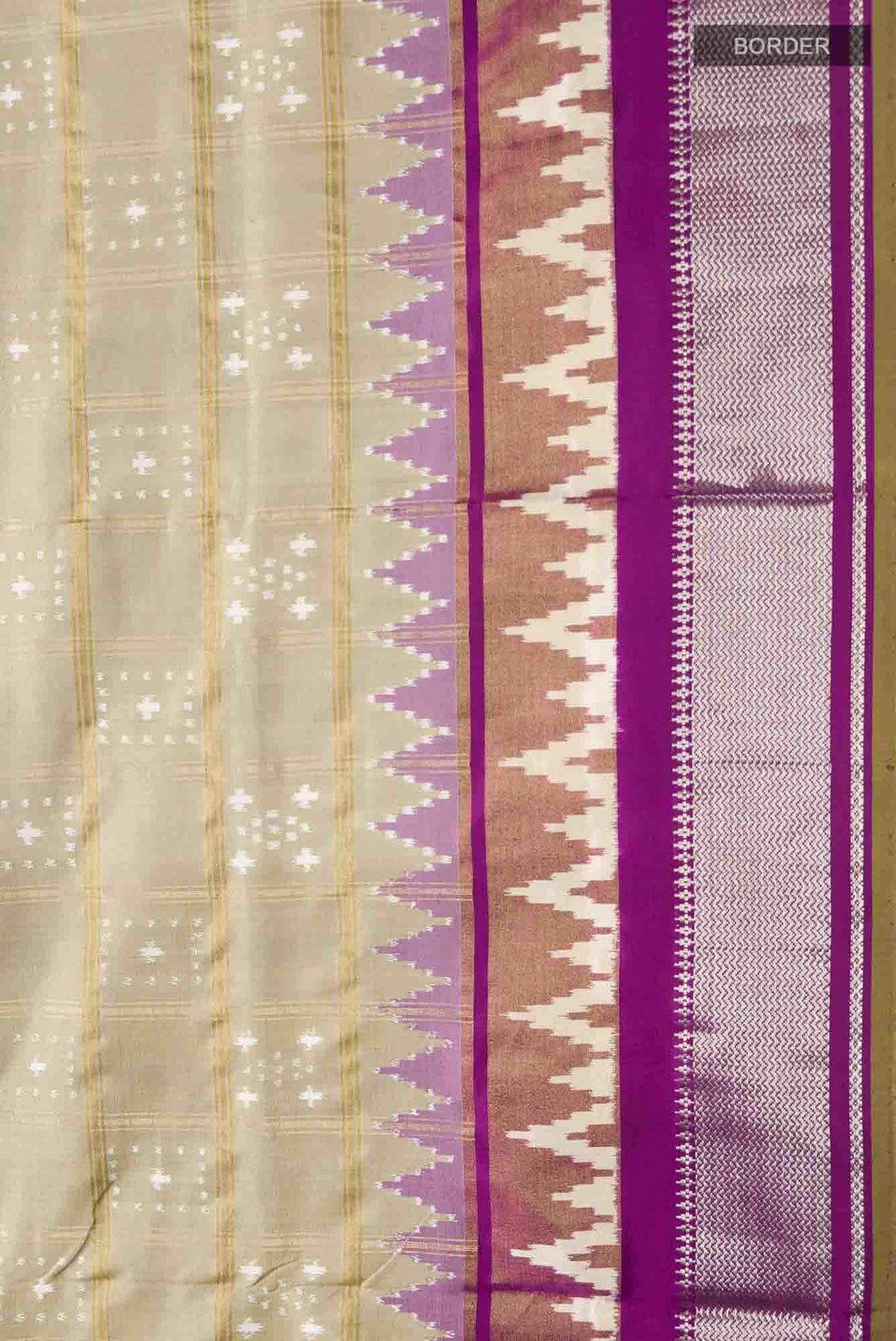 Beige Pochampally Silk Saree