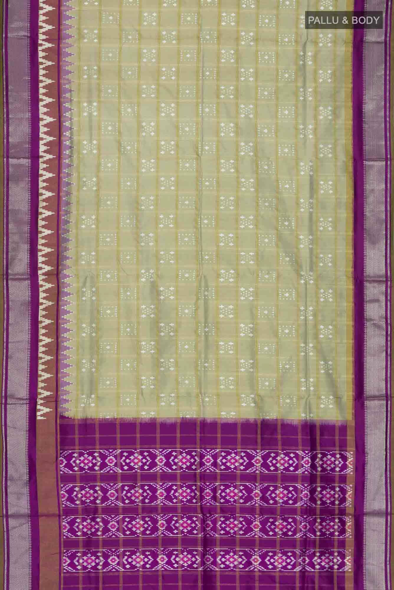 Beige Pochampally Silk Saree