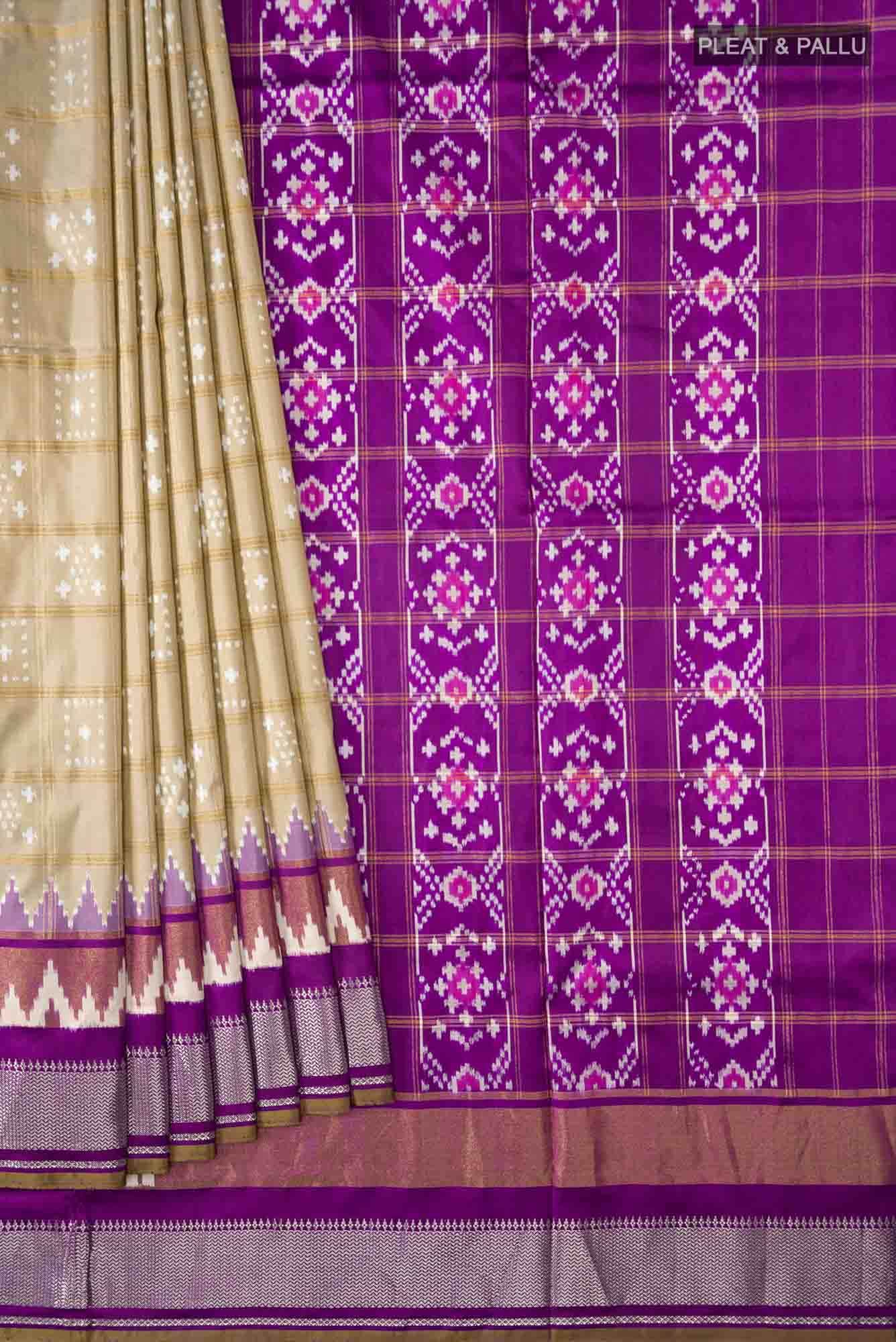 Beige Pochampally Silk Saree