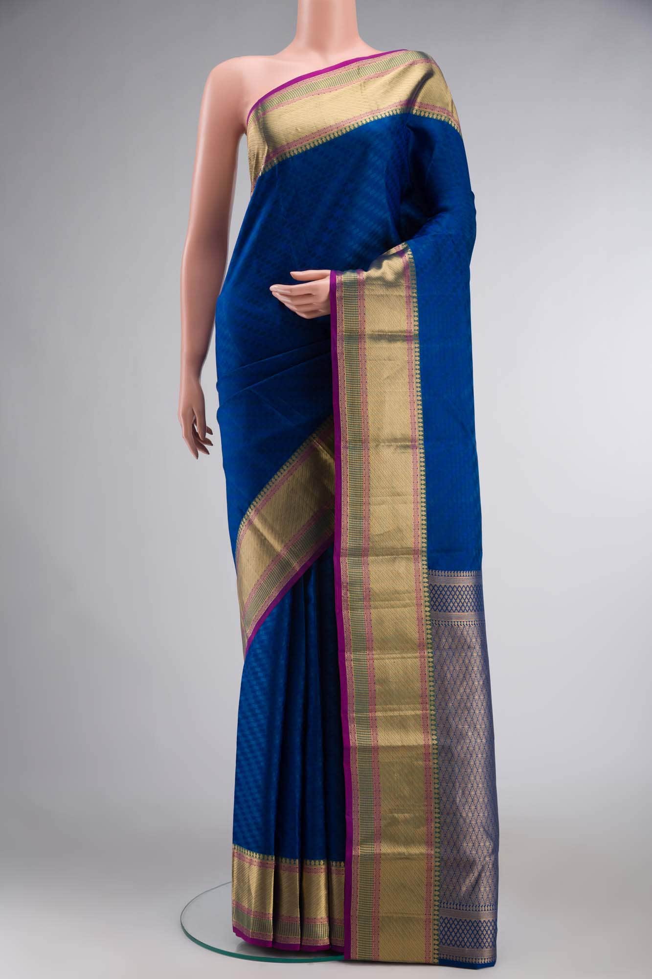 Blue Dual Tone Kanchipuram Silk Saree