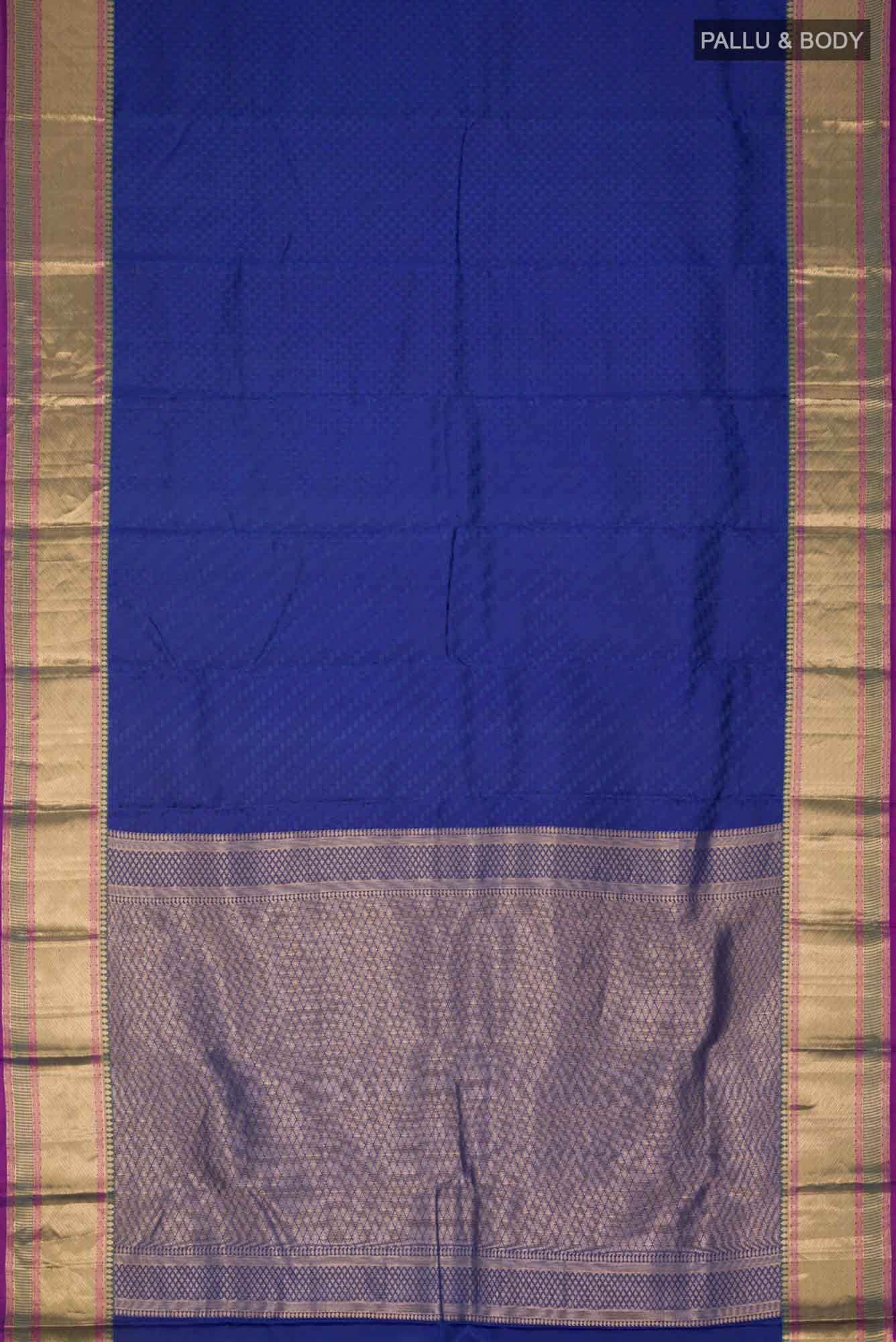 Blue Dual Tone Kanchipuram Silk Saree
