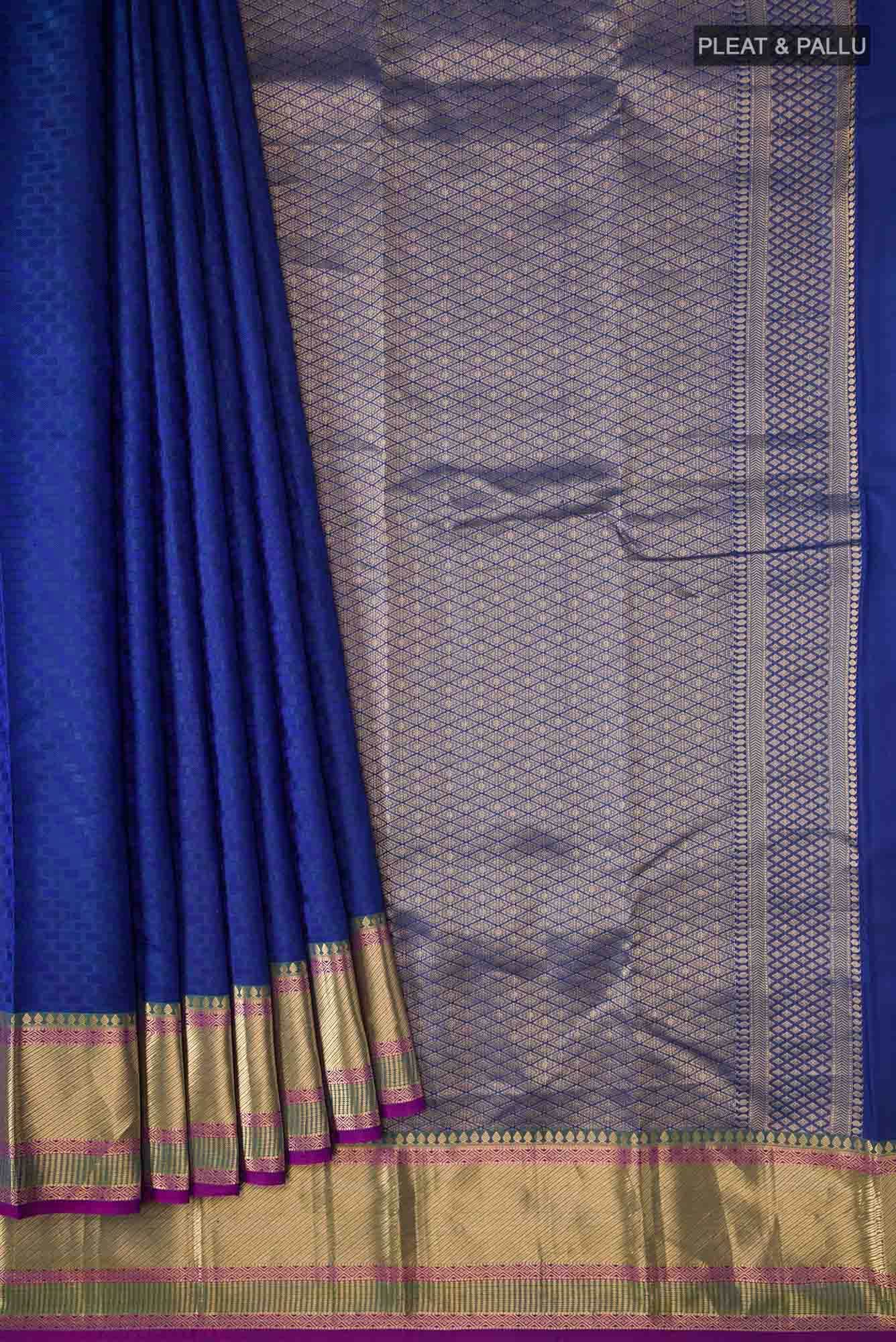 Blue Dual Tone Kanchipuram Silk Saree