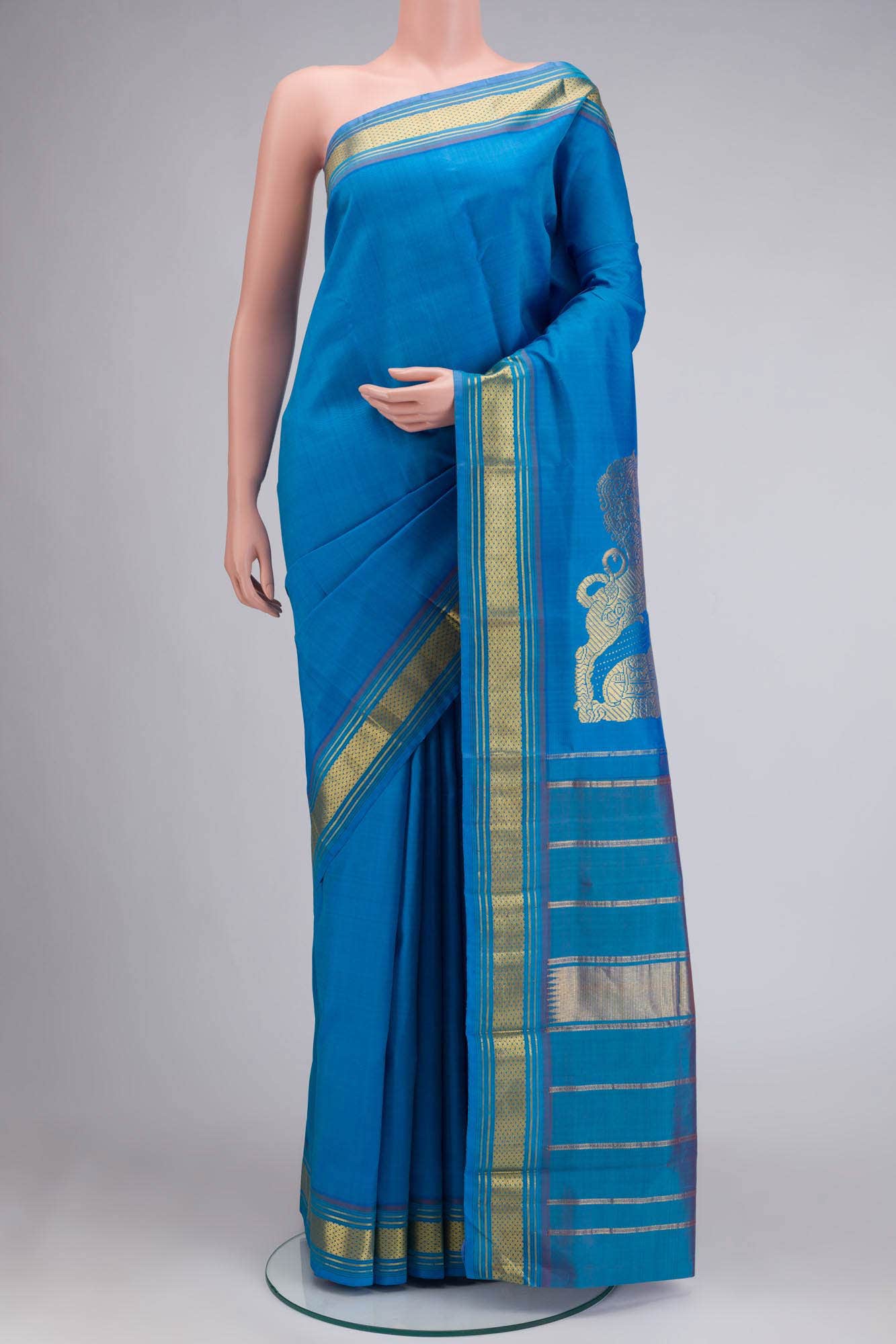 Blue Kanchipuram Silk Saree