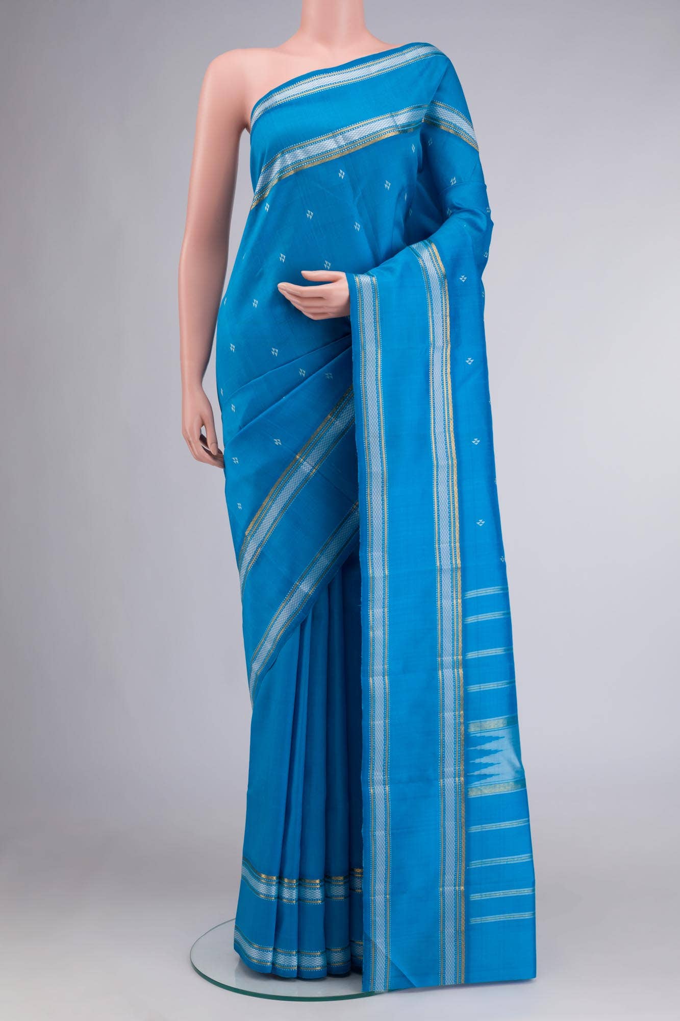 Blue Kanchipuram Silk Saree