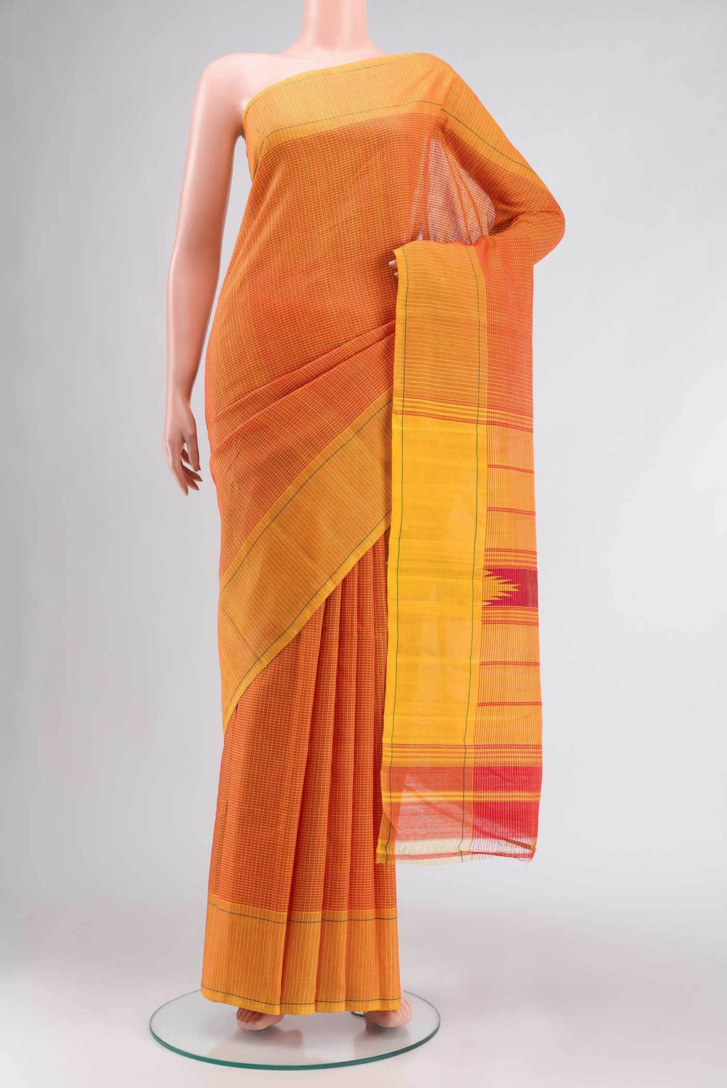 Yellow Kanchi Cotton Saree