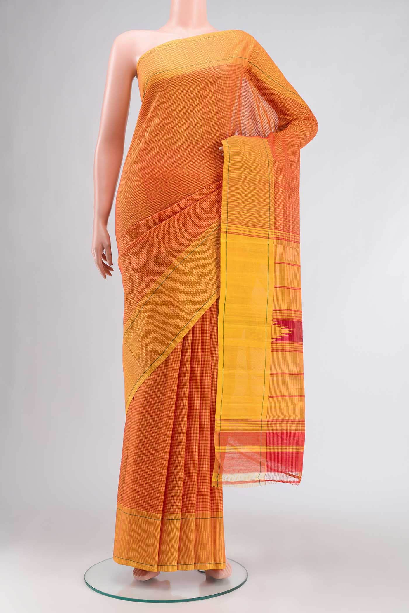 Yellow Kanchi Cotton Saree