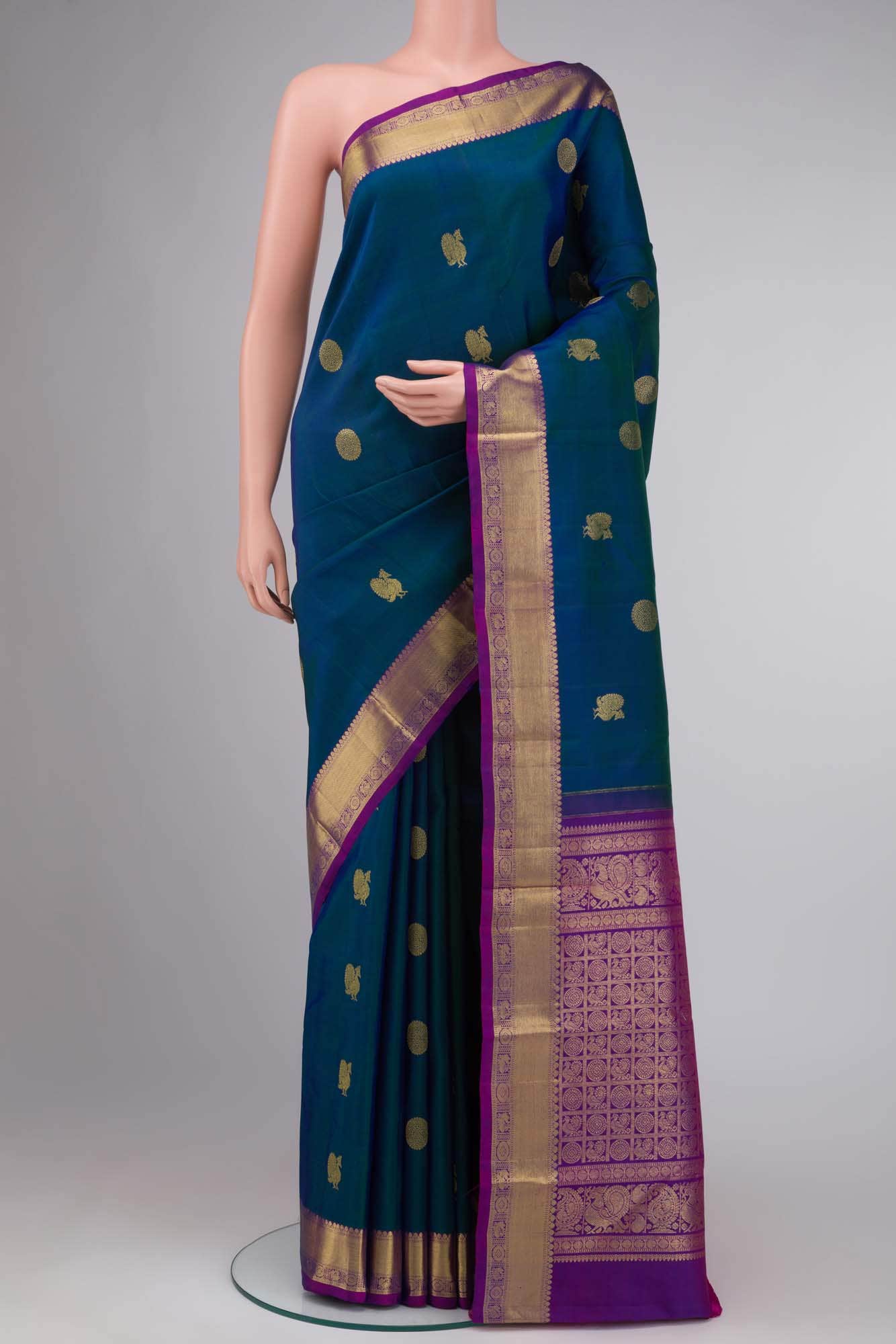 Blue Kanchipuram Silk Saree