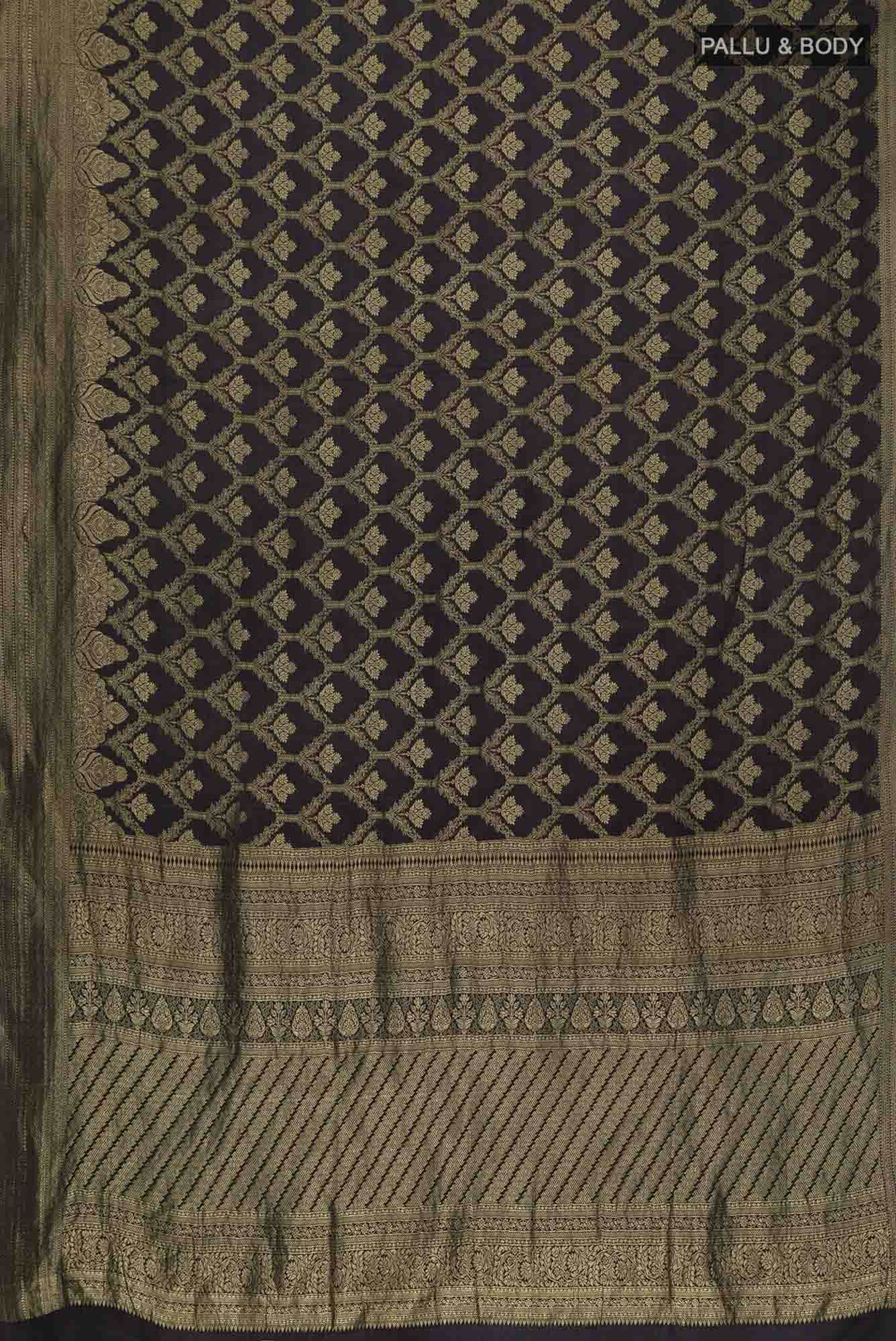 Black Mysore Crepe Saree