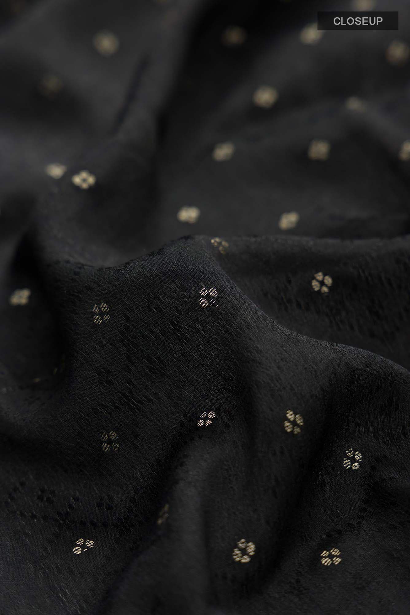 Black Mysore Crepe Saree