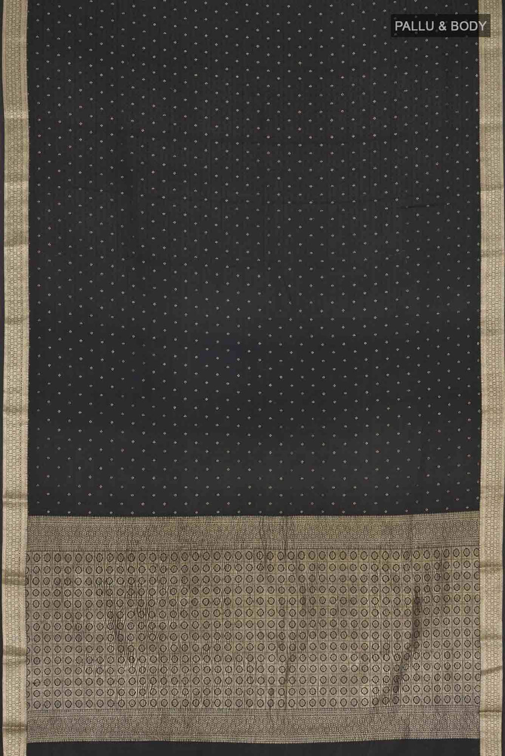 Black Mysore Crepe Saree
