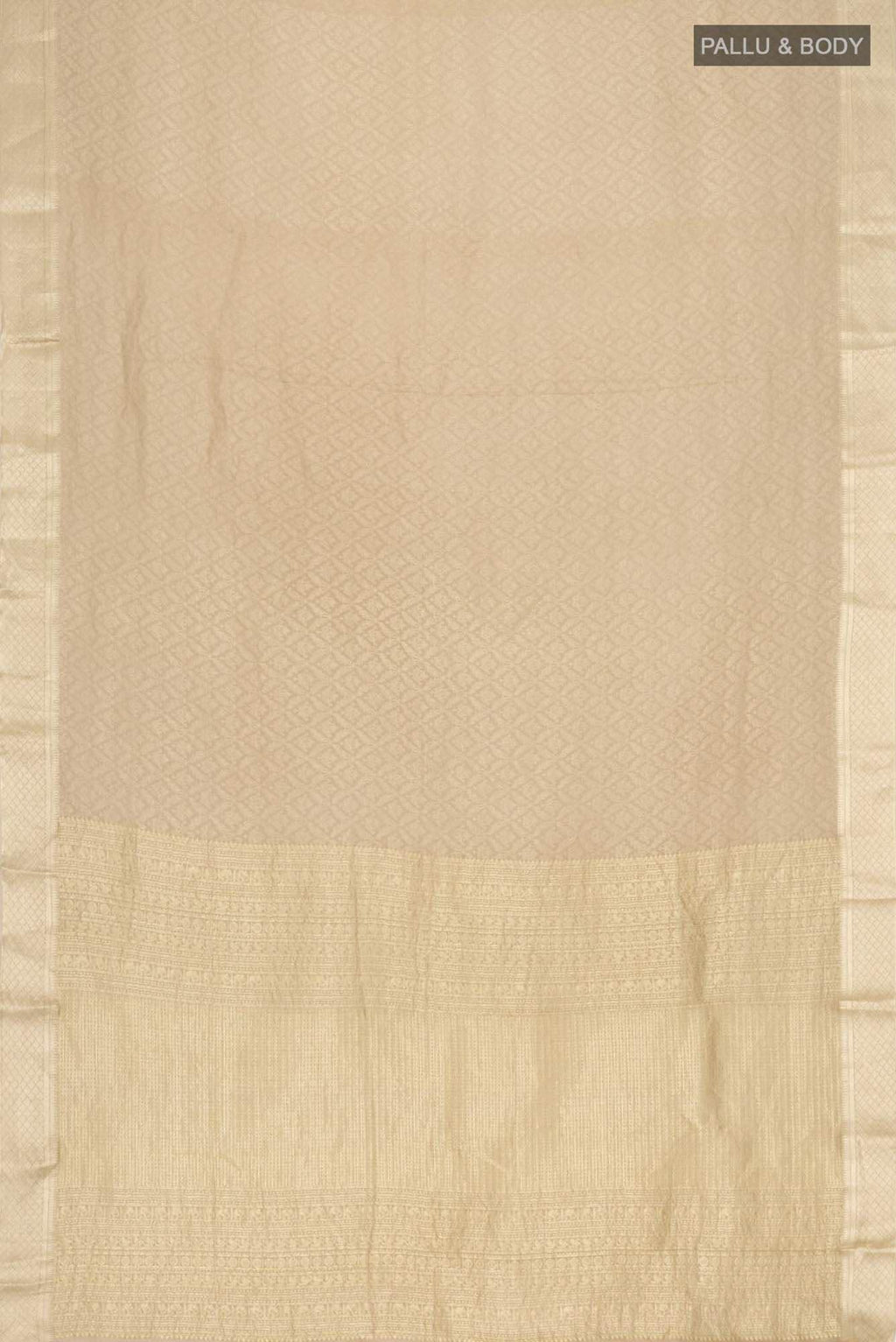 Beige Mysore Crepe Saree