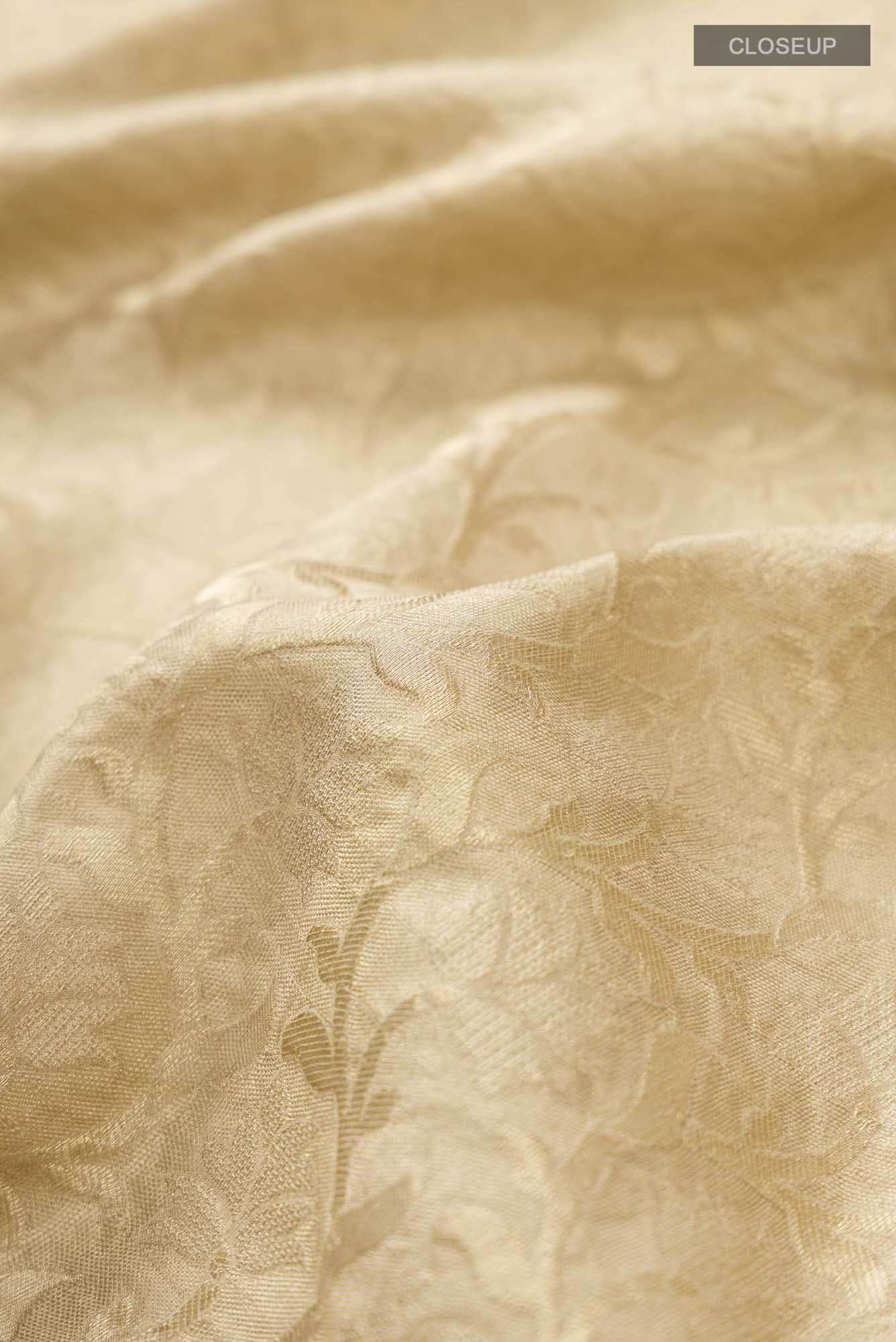 Beige Mysore Crepe Saree