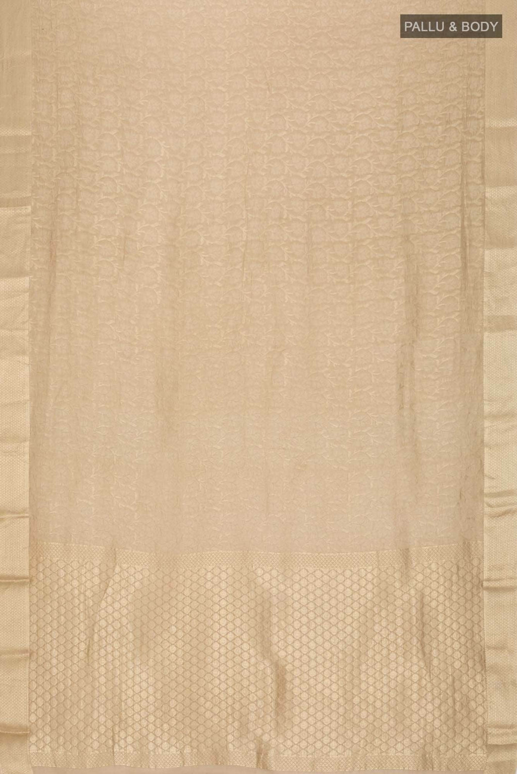 Beige Mysore Crepe Saree